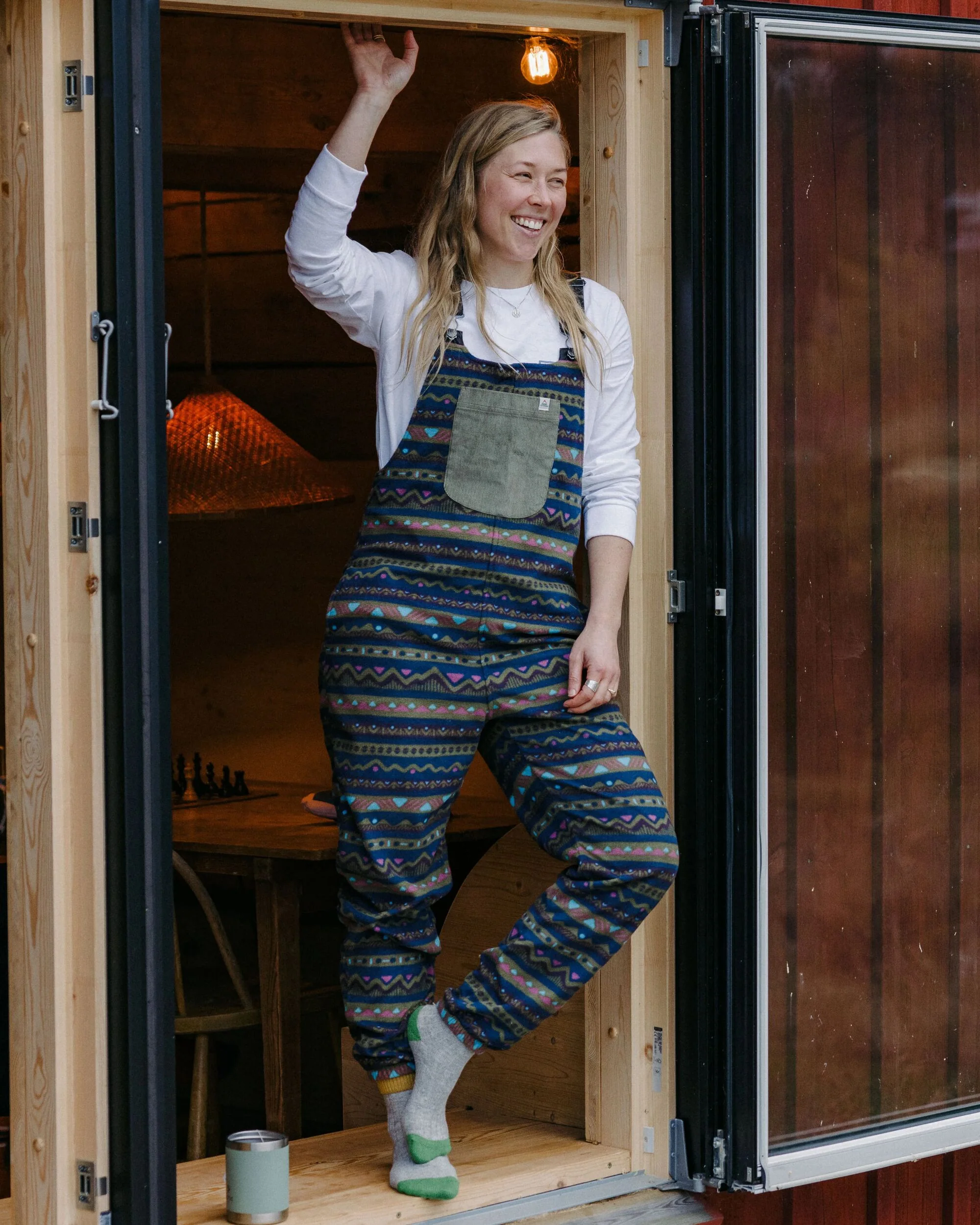 Ace Polar Fleece Dungarees - Mountain Geo Multi - Image 4