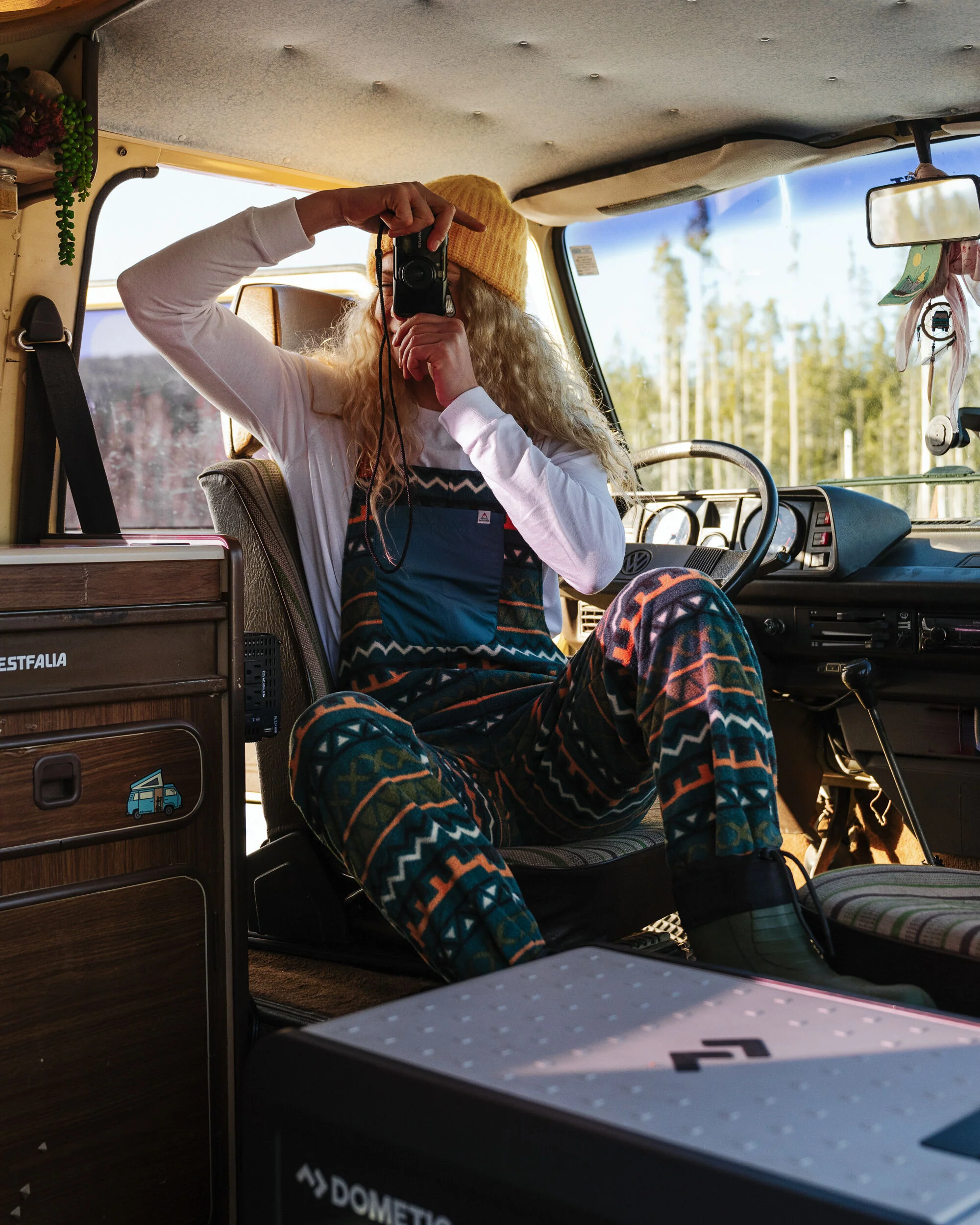 Ace Polar Fleece Dungarees - Retro Geo Mediterranean - Image 4