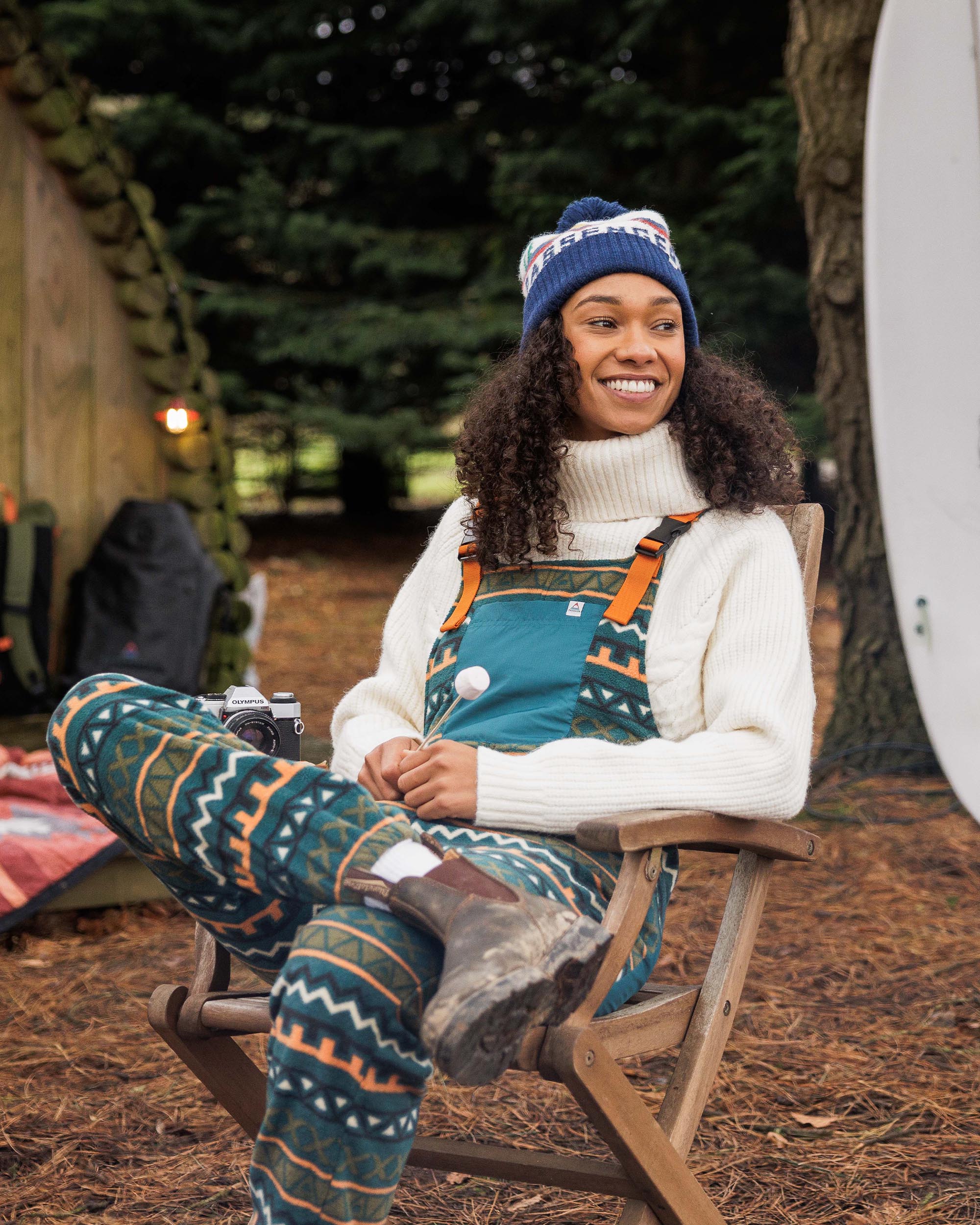 Ace Polar Fleece Dungarees - Retro Geo Mediterranean - Image 6