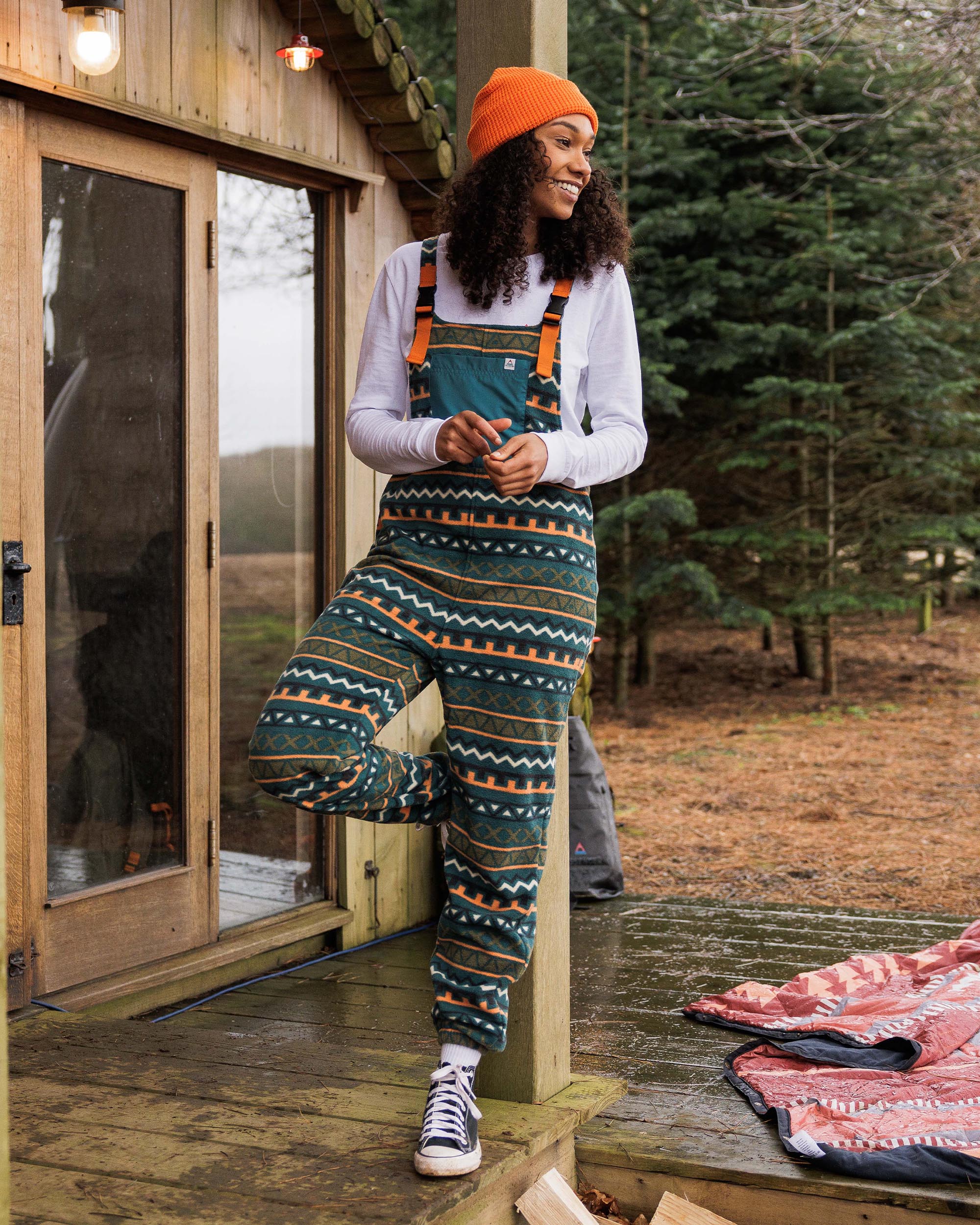 Ace Polar Fleece Dungarees - Retro Geo Mediterranean - Image 8