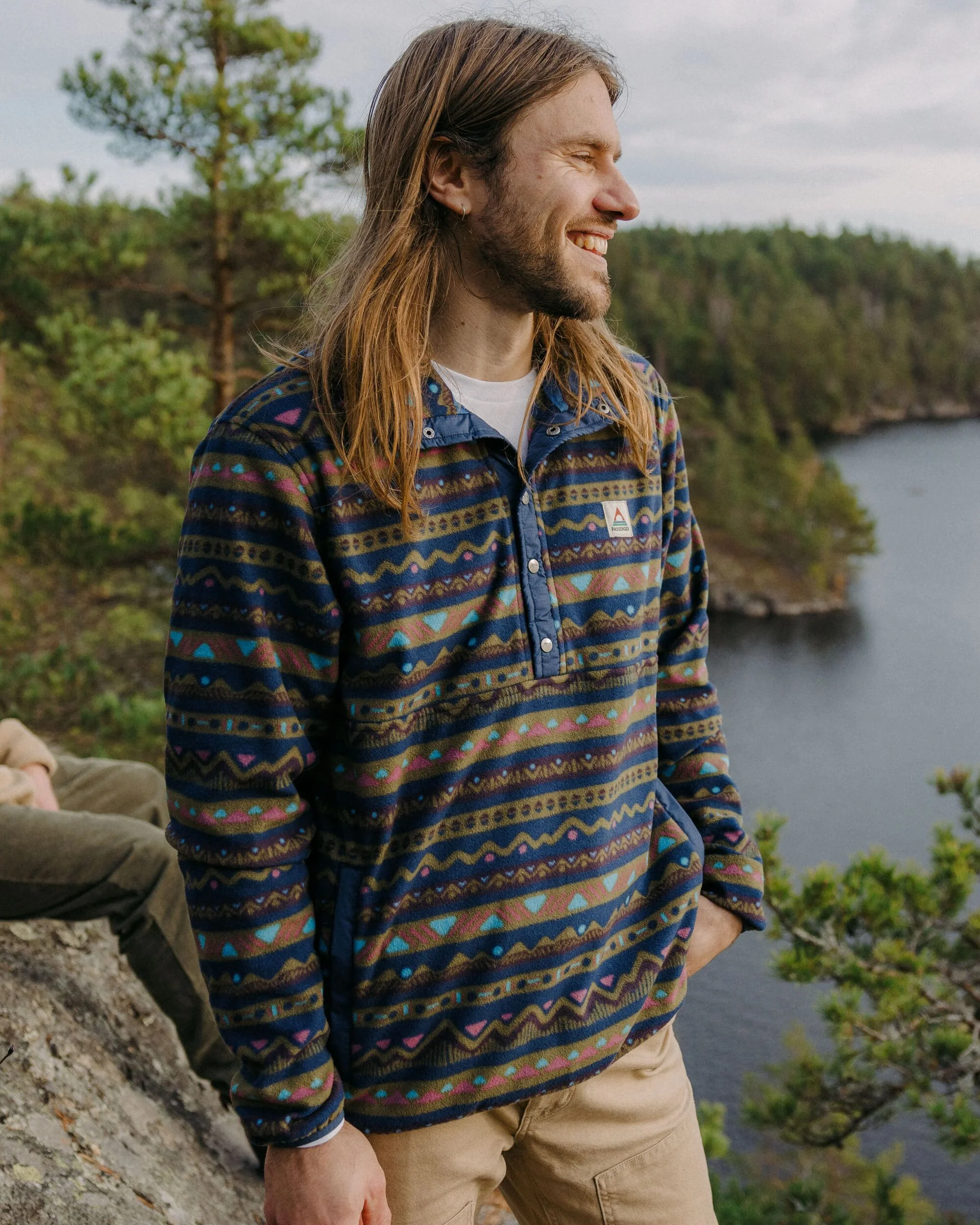 Adrift Polar Fleece - Mountain Geo Multi - Image 2