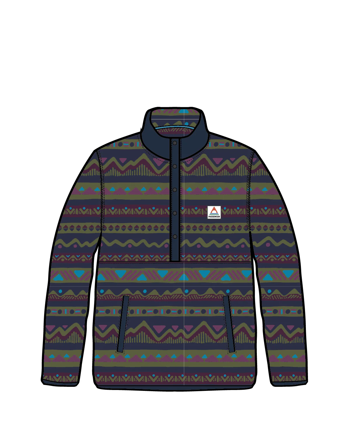 Adrift Polar Fleece - Mountain Geo Multi - Image 8