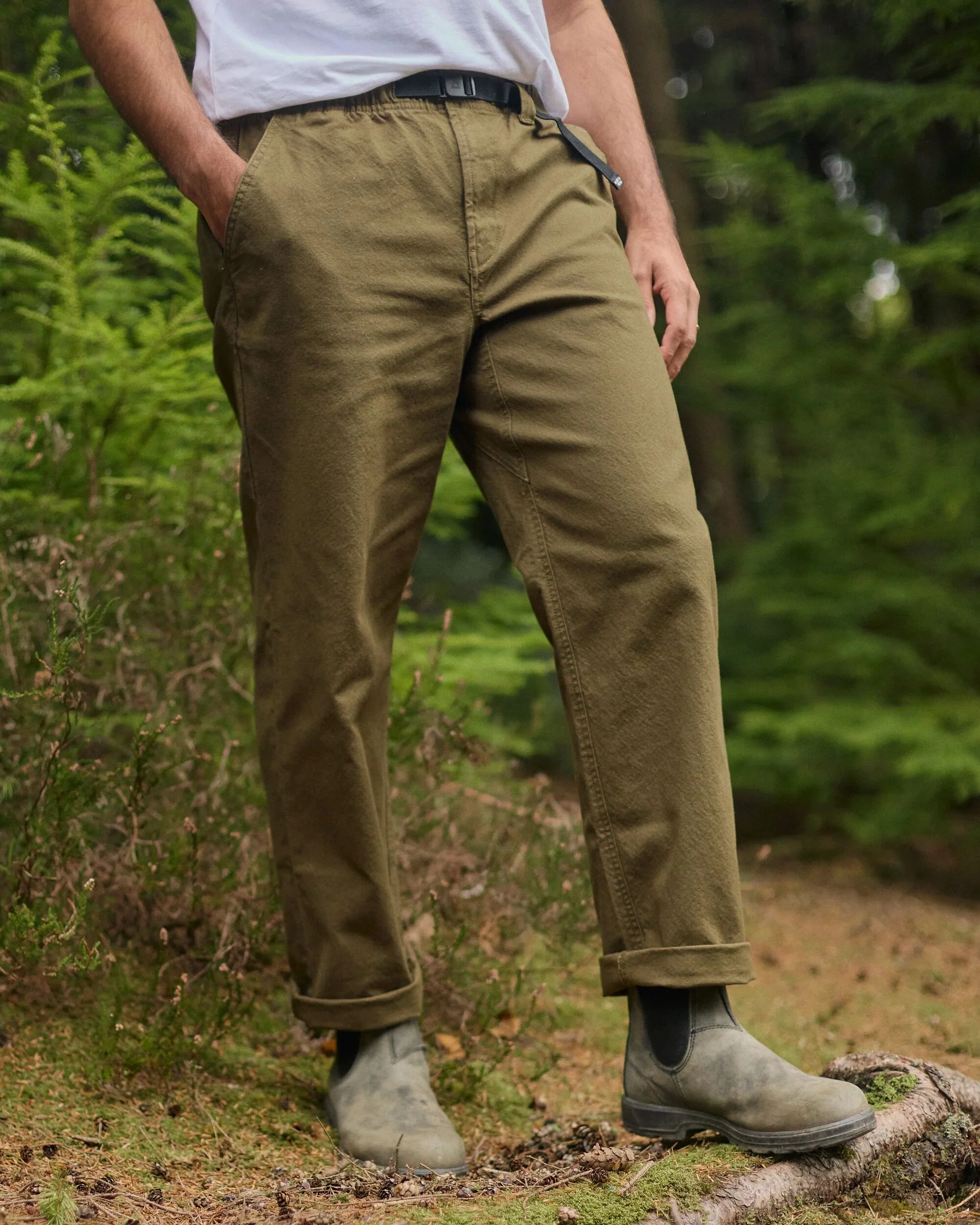 Adventurer Organic Canvas Trouser - Dark Olive - Image 3