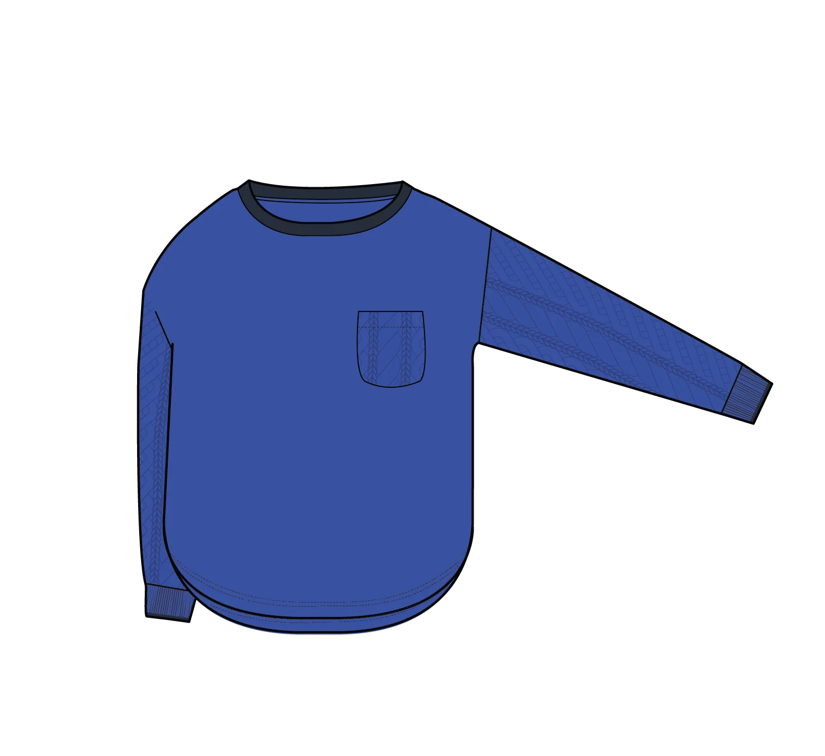 Aerial LS Knit Top - Electric Blue - Image 6