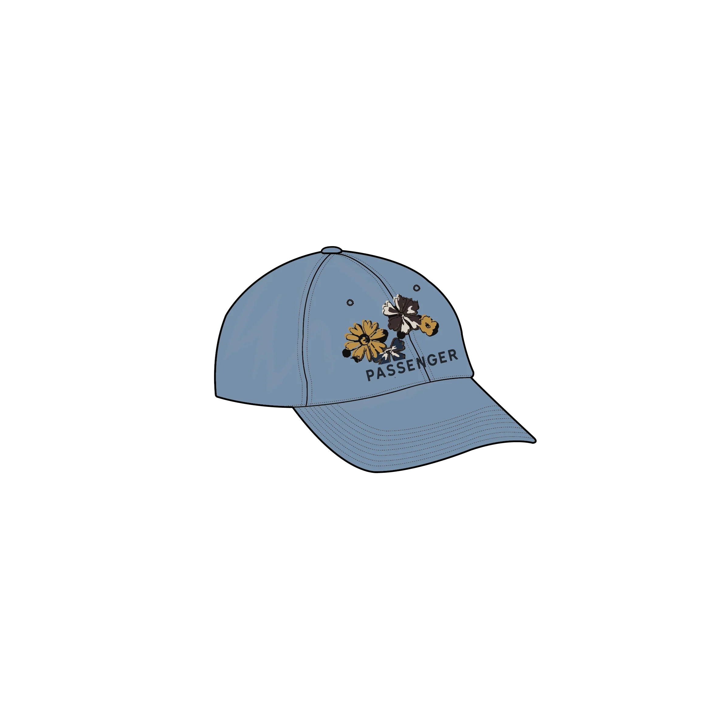 Akita 6 Panel Cap - Faded Denim - Image 6
