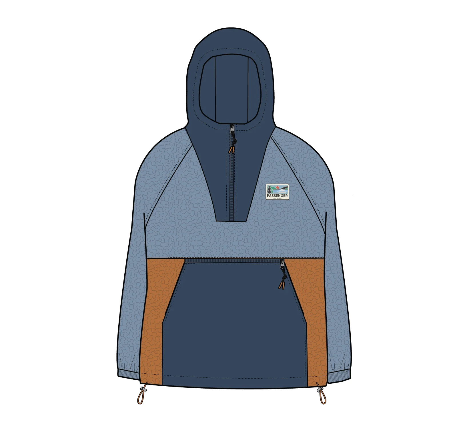 Alexander Hooded Polar Fleece - Faded Denim - Image 7