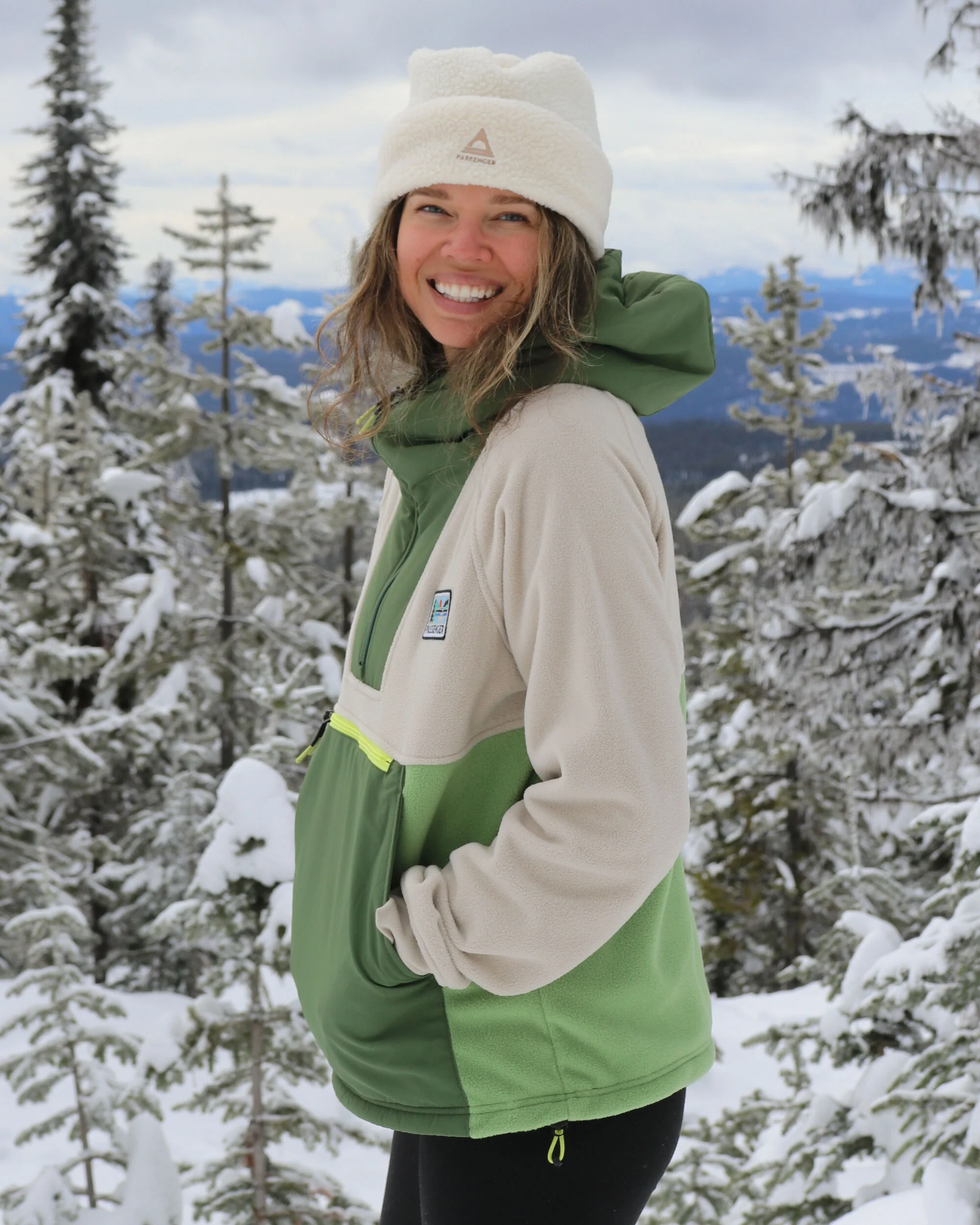 Alexander Hooded Polar Fleece - Feather/Wild Green - Image 3