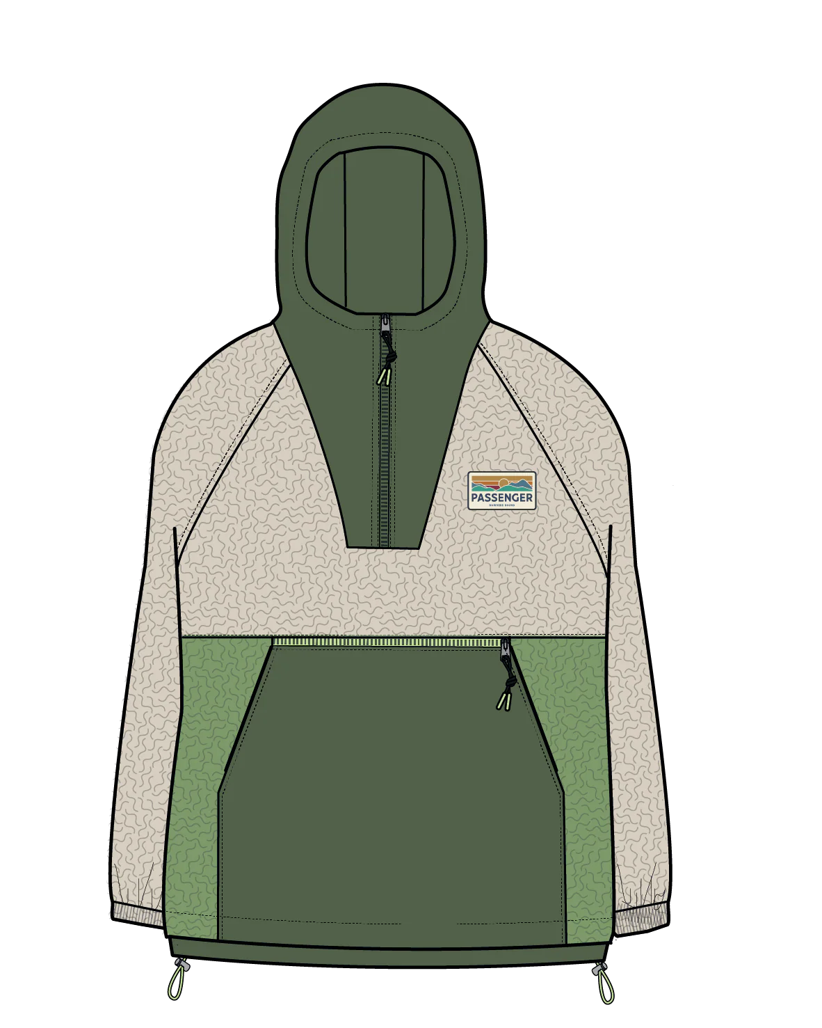 Alexander Hooded Polartec® Fleece - Feather/Wild Green - Image 10