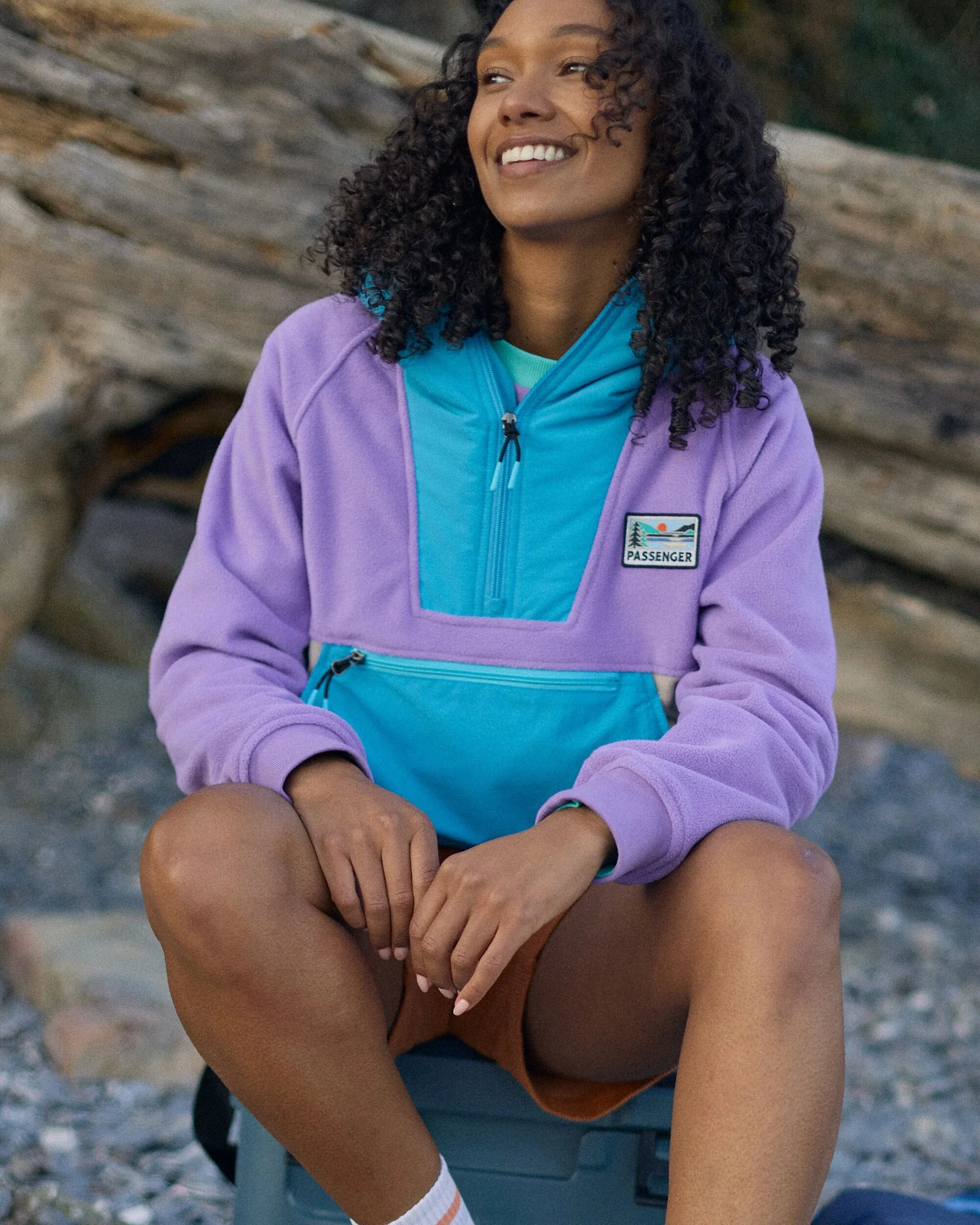 Alexander Hooded Polar Fleece - Retro Purple/Bluejay - Image 6