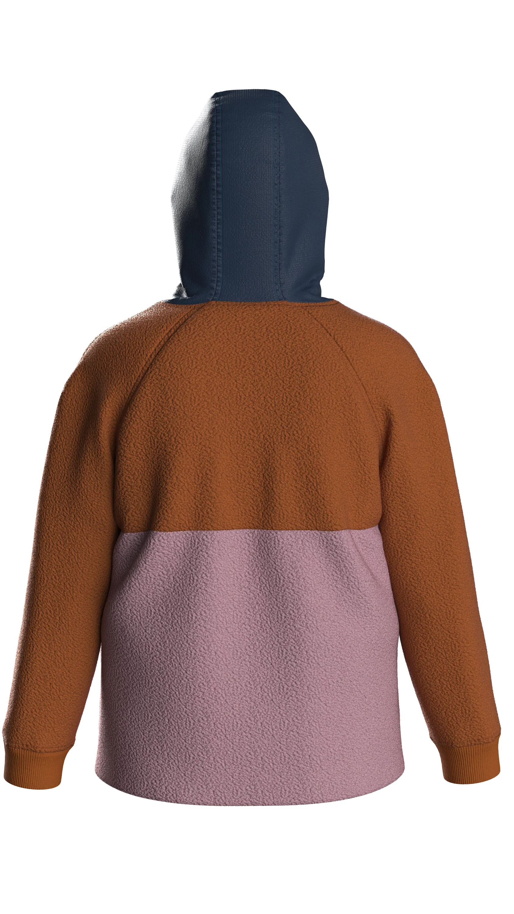 Alexander Hooded Polar Fleece - Dark Denim/Sunset Orange - Image 10