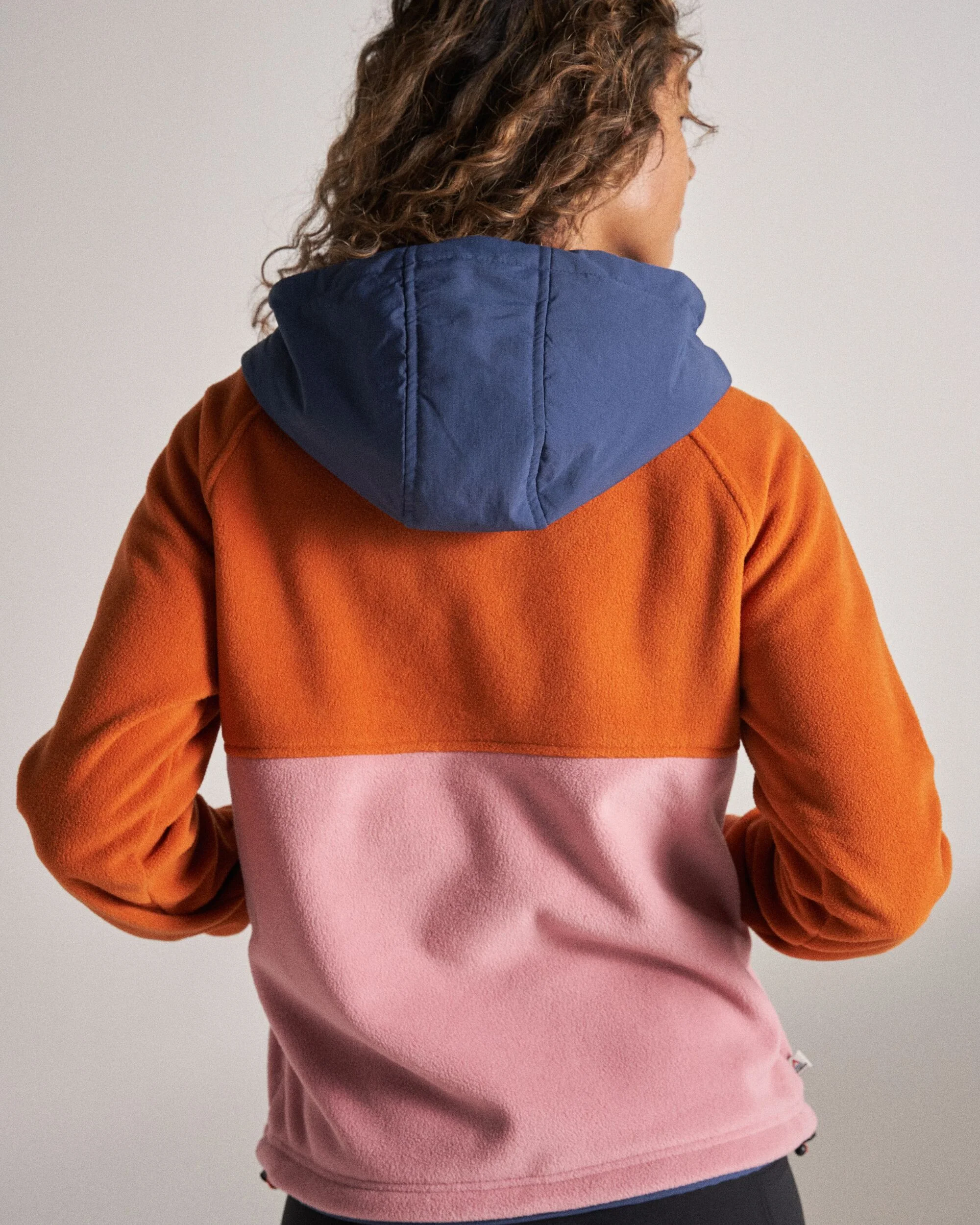 Alexander Hooded Polar Fleece - Dark Denim/Sunset Orange - Image 4