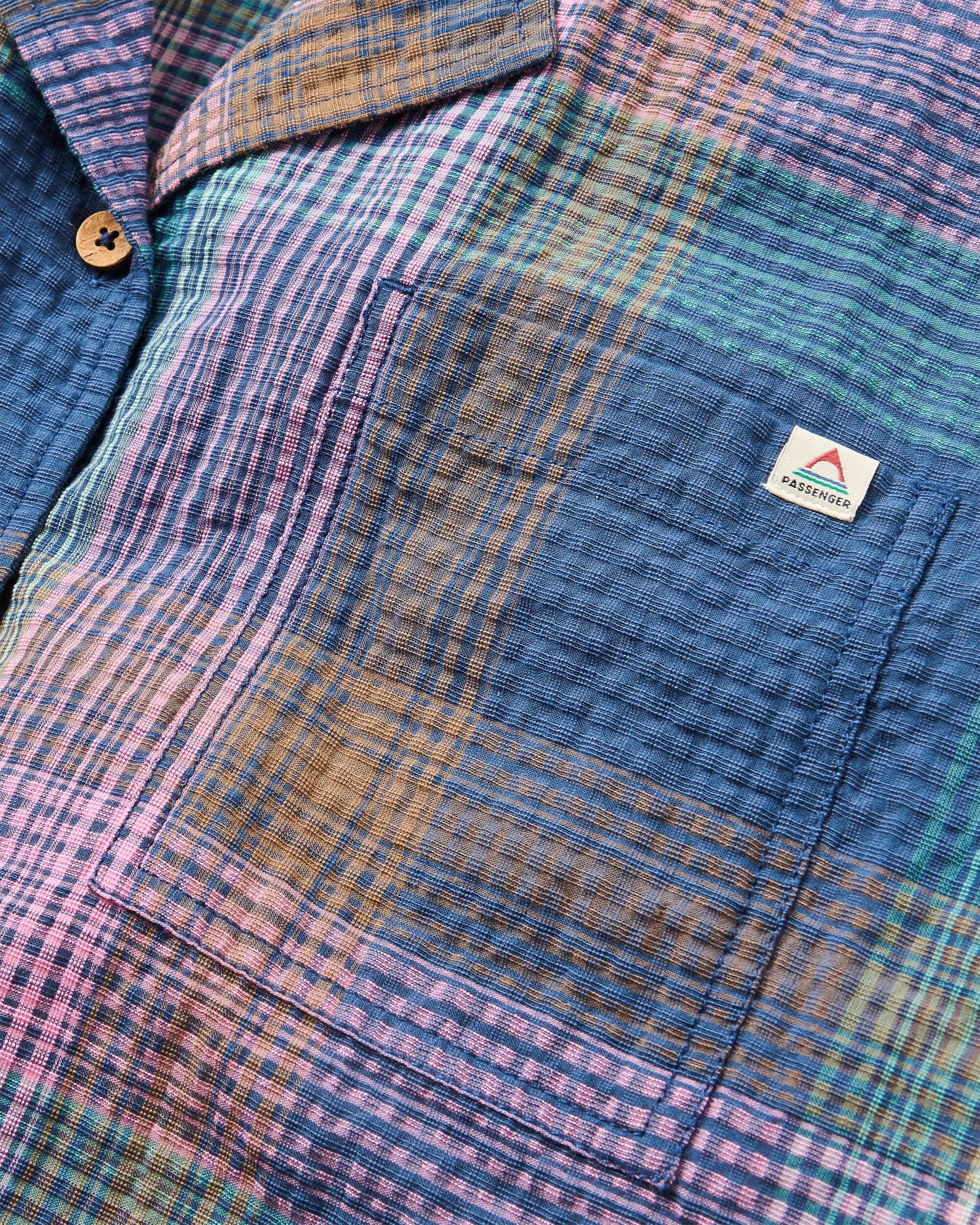 Arden Short Sleeve Shirt - Rich Navy Multi Check - Image 5