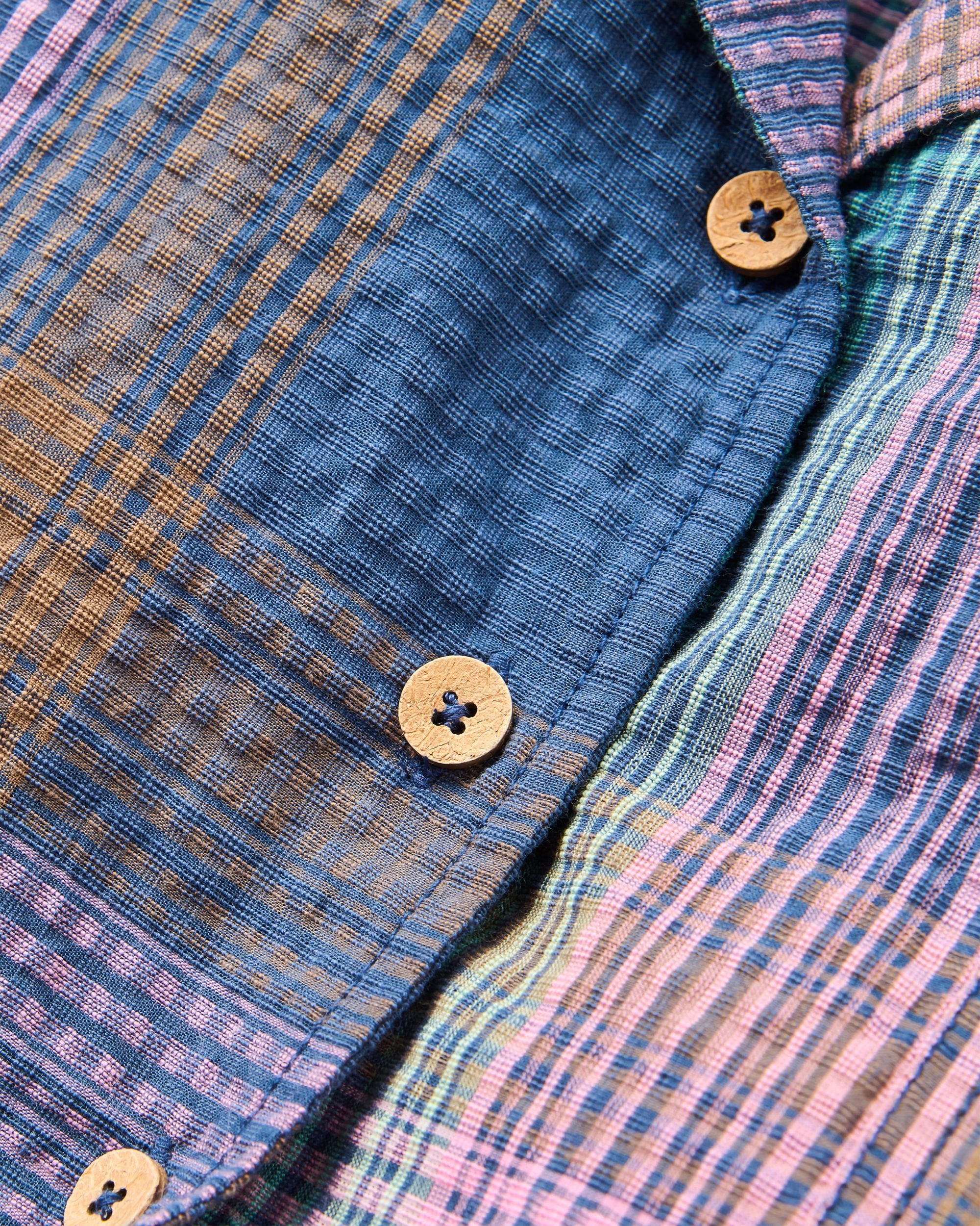 Arden Short Sleeve Shirt - Rich Navy Multi Check - Image 6