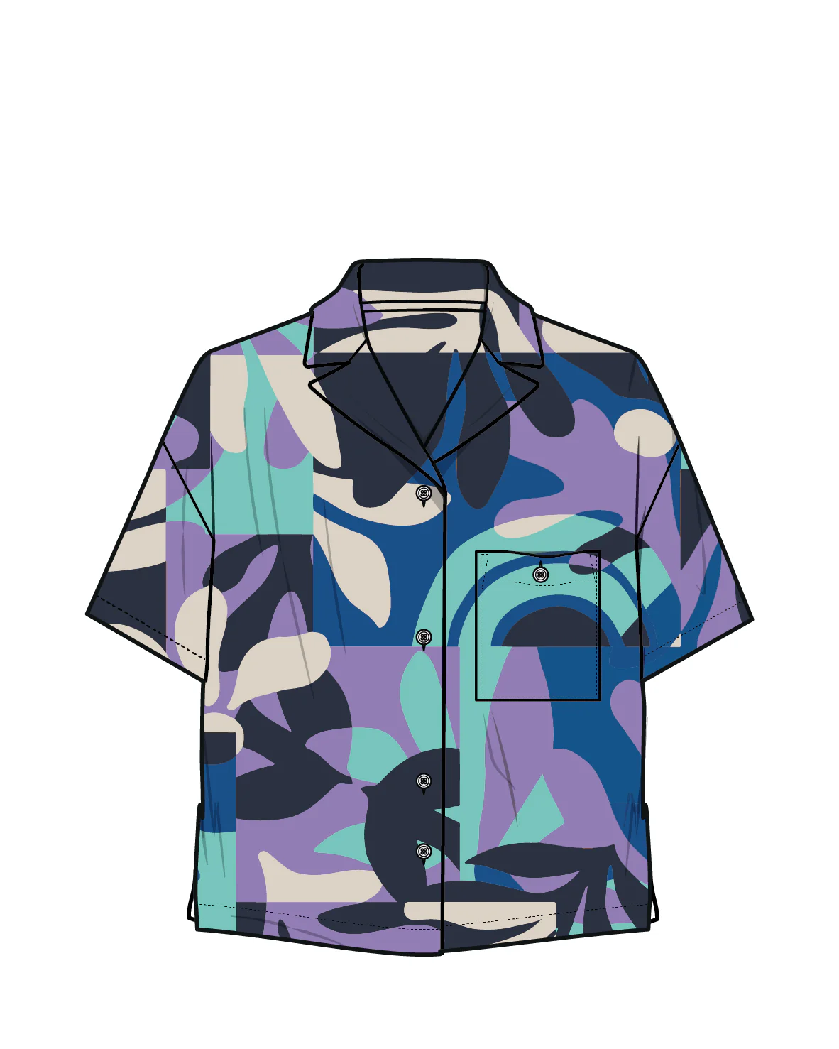 Arden Linen Short Sleeve Shirt - Mountain Foliage Purple - Image 11