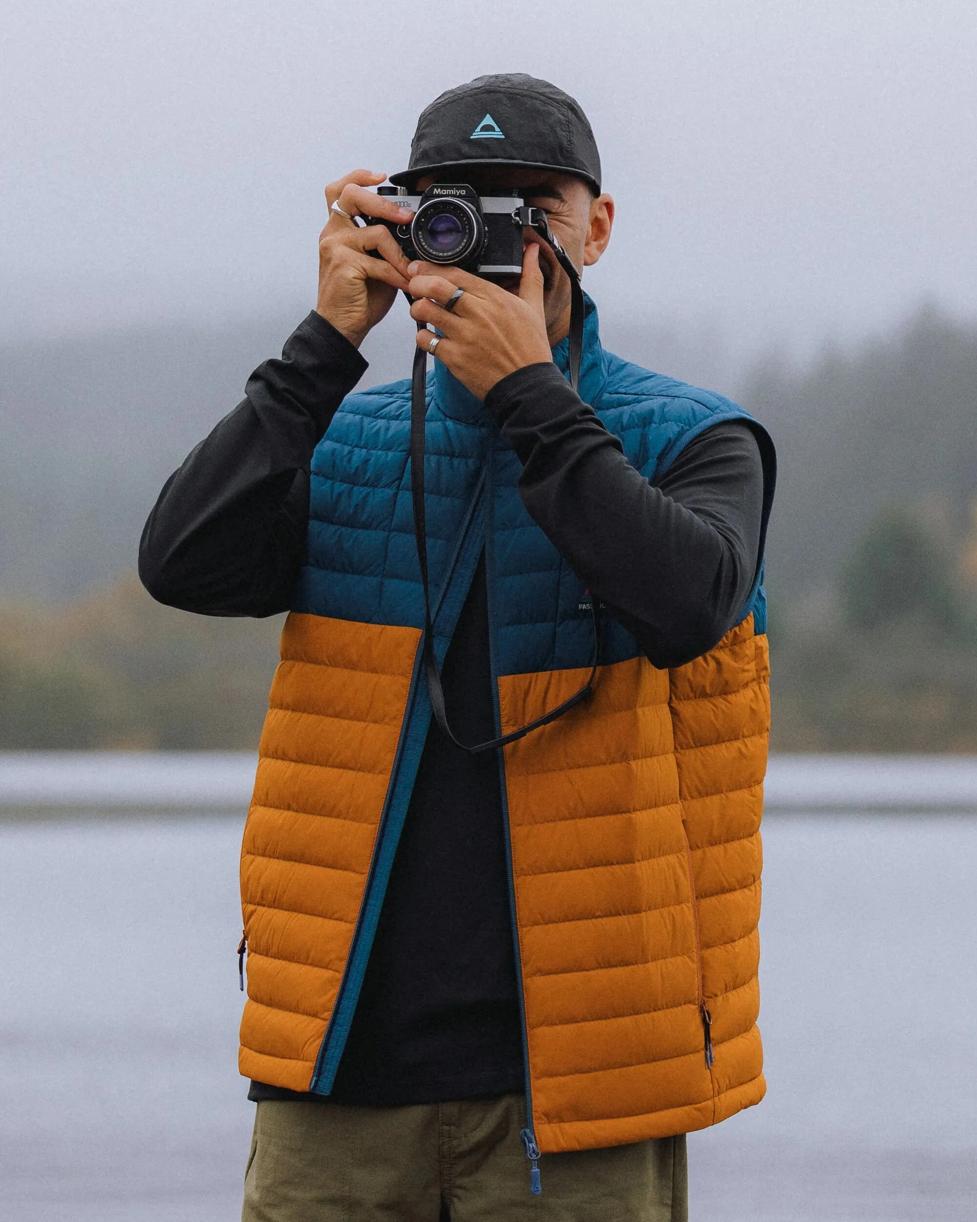 Ashland Down Gilet - Retro Orange/Tidal Blue - Image 3