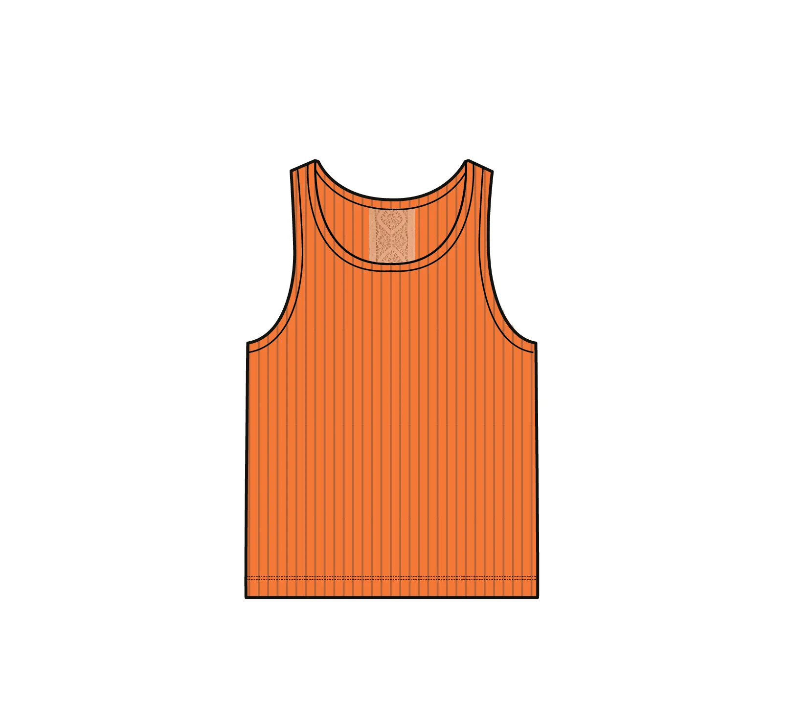 Atmos Ribbed Tank Vest - Bright Orange - Image 5