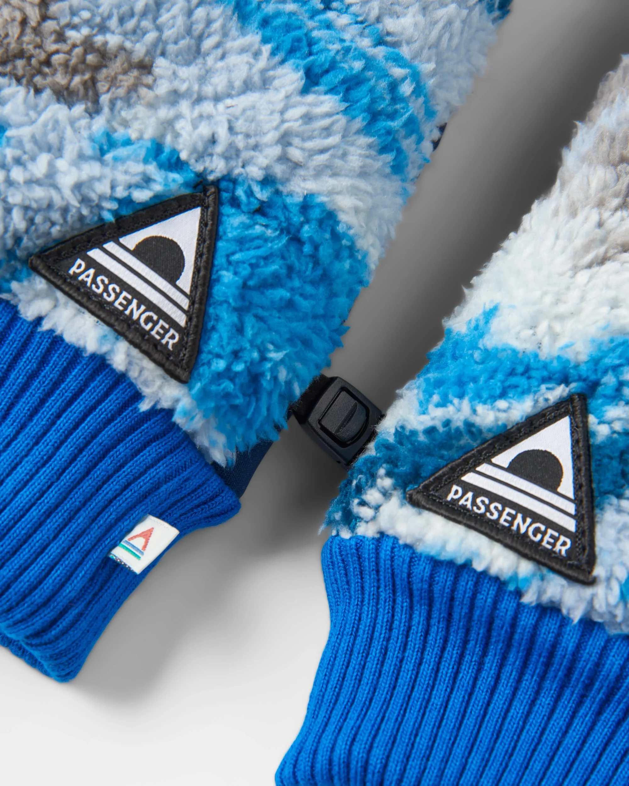 Avalanche Sherpa Mittens - Abstract Mountain Blue Steel - Image 5