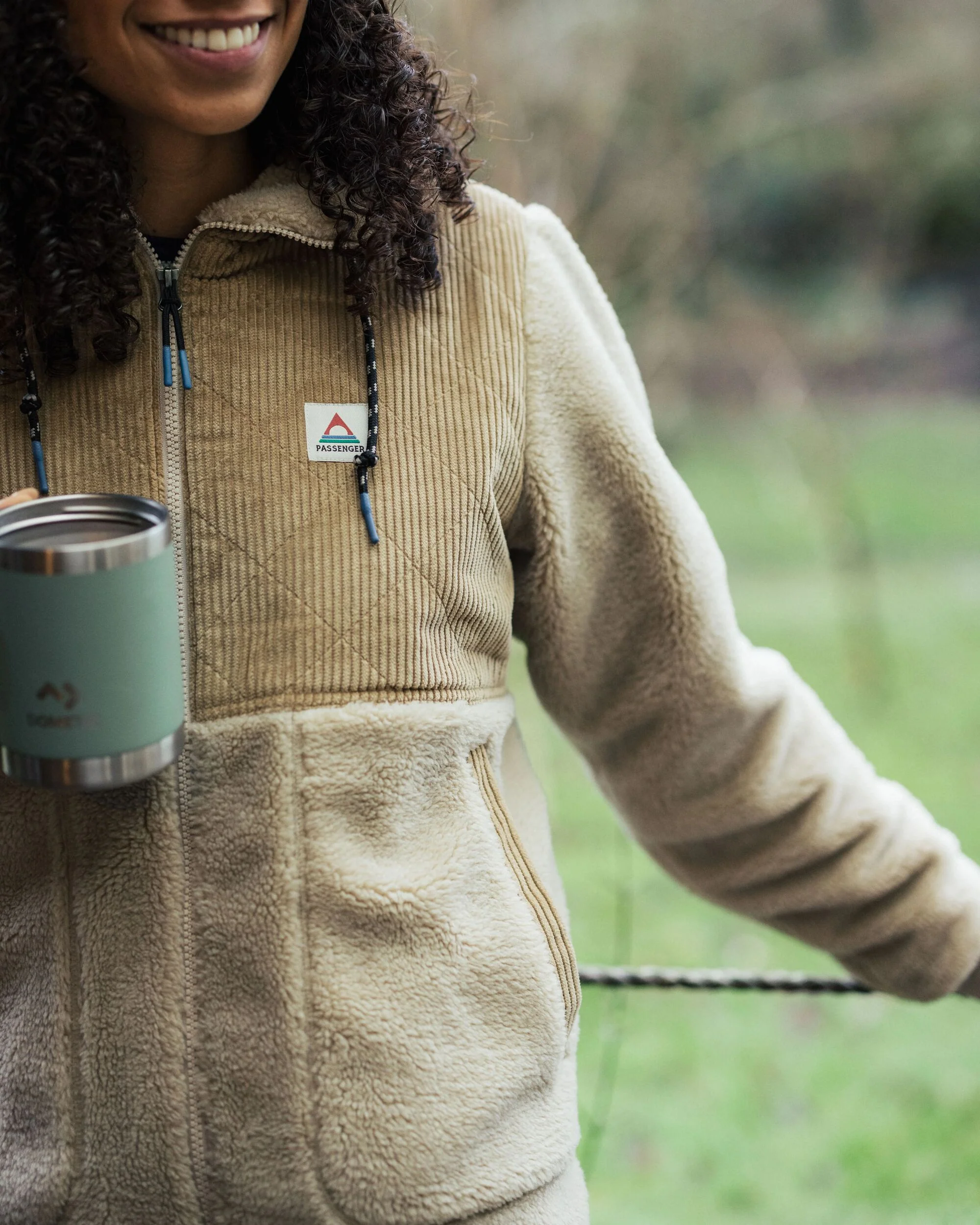 Awaken Deep-Pile Sherpa Fleece - Feather/Biscuit - Image 5