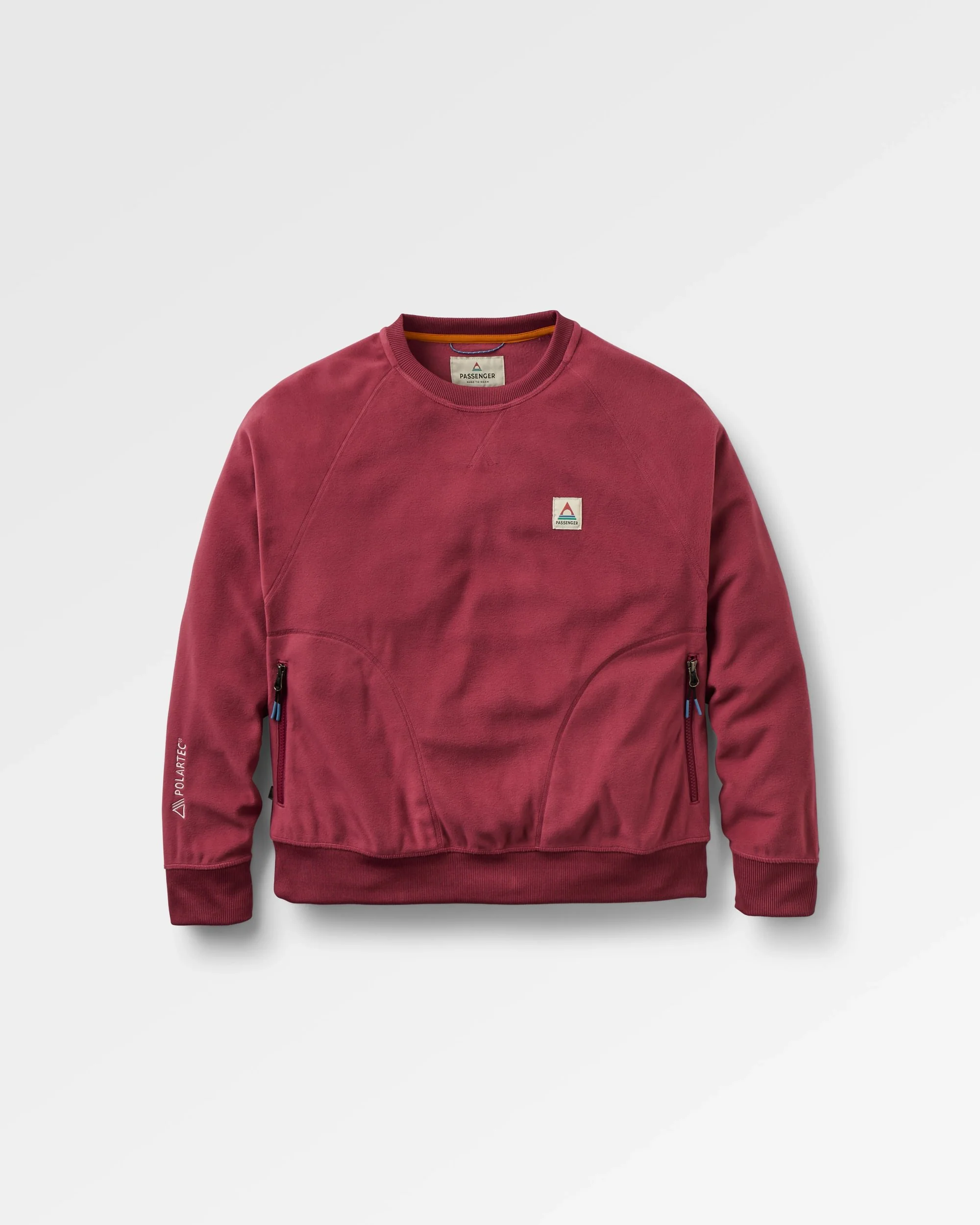 Ayla Micro Polartec® Crew Fleece - Maroon - Image 2