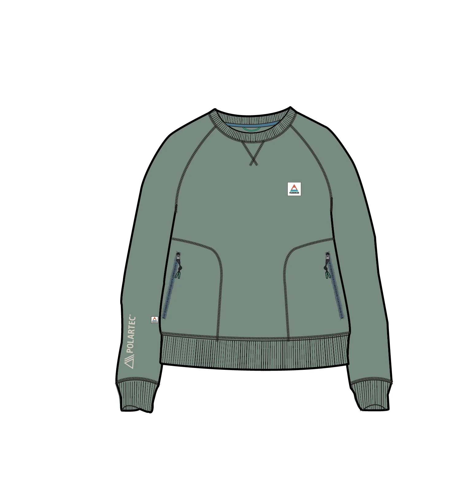 Ayla Micro Polartec® Crew Fleece - Pistachio - Image 7