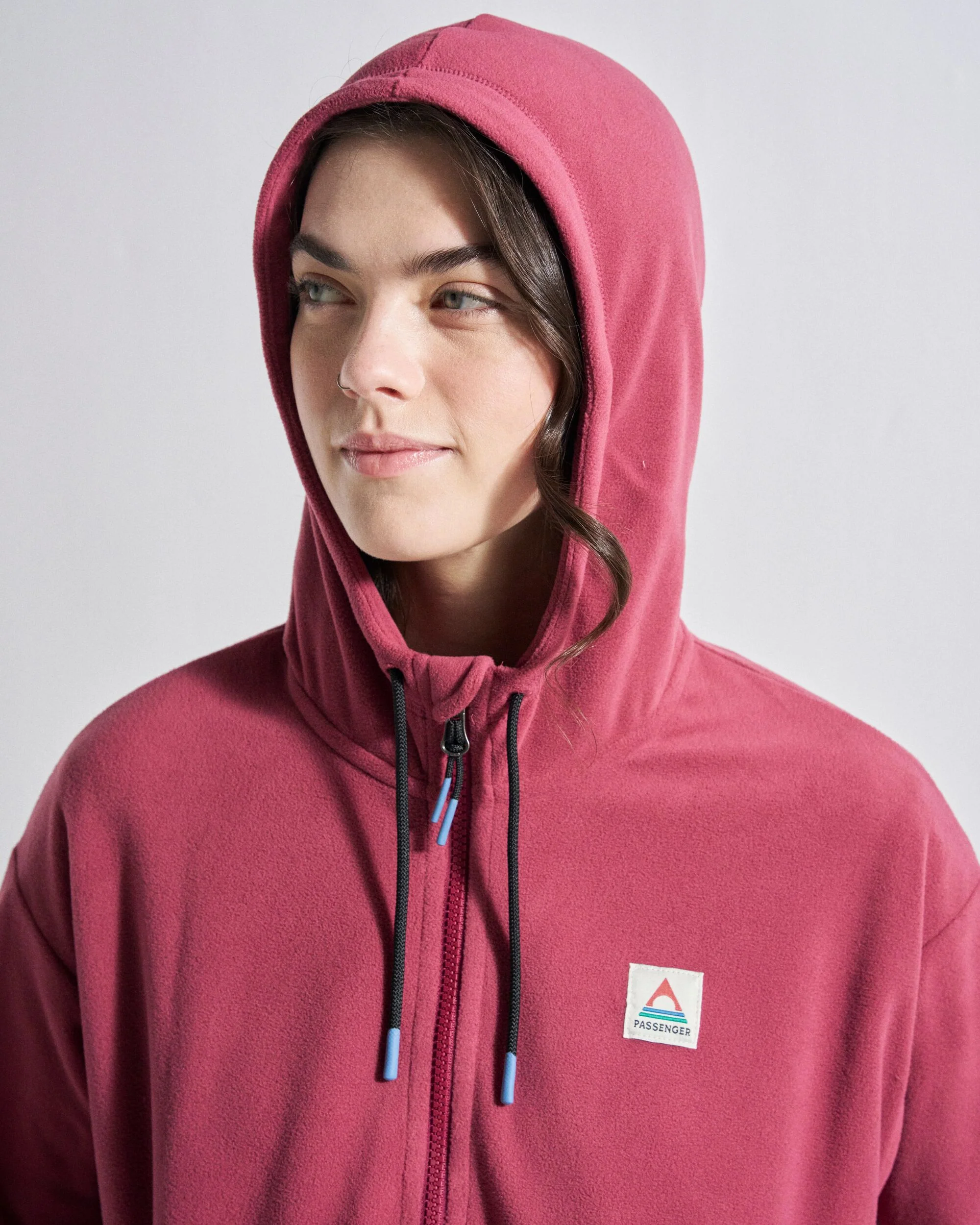 Ayla Micro Polartec® Hooded Fleece - Maroon - Image 5