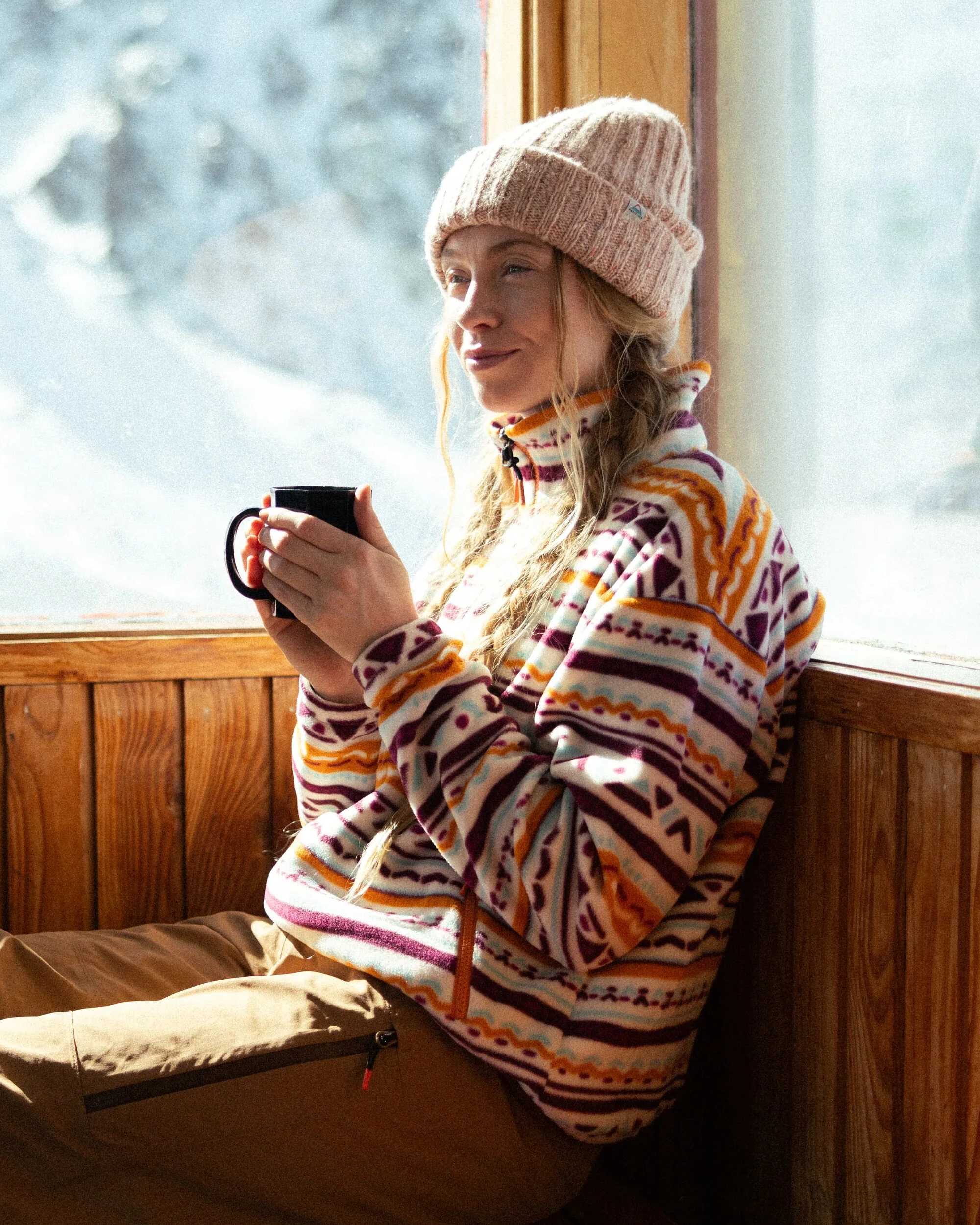 Ayla Micro Polartec® Fleece - Geo Tracks Birch - Image 3