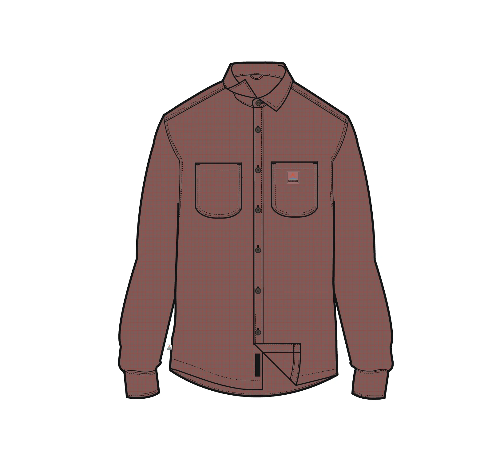 Backcountry Grid Cord Shirt - Redwood - Image 6