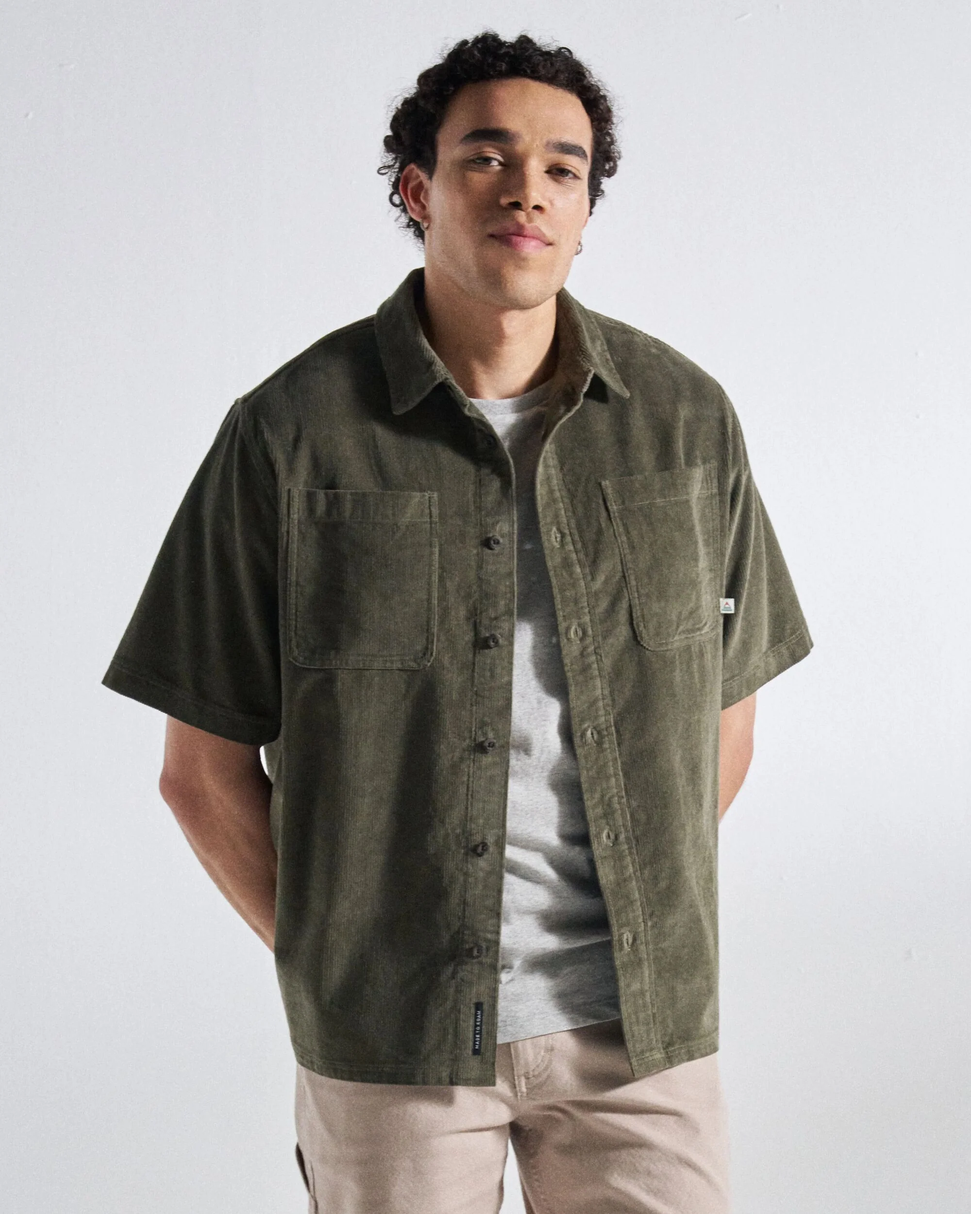 Backcountry Short Sleeve Cord Shirt - Dusty Olive - Image 7