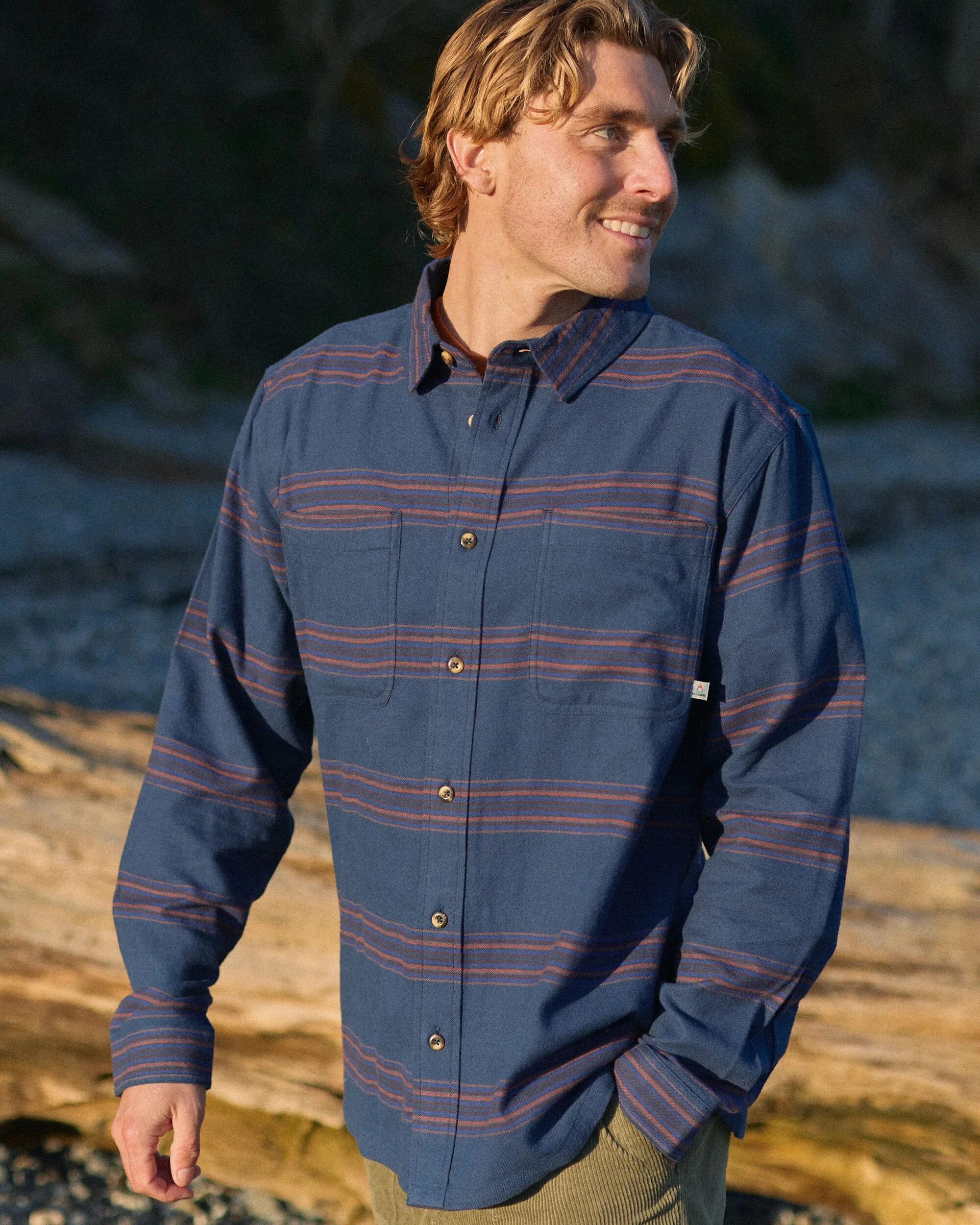 Backcountry Stripe Light Shirt - Rich Navy/Deep Plum Stripe - Image 3