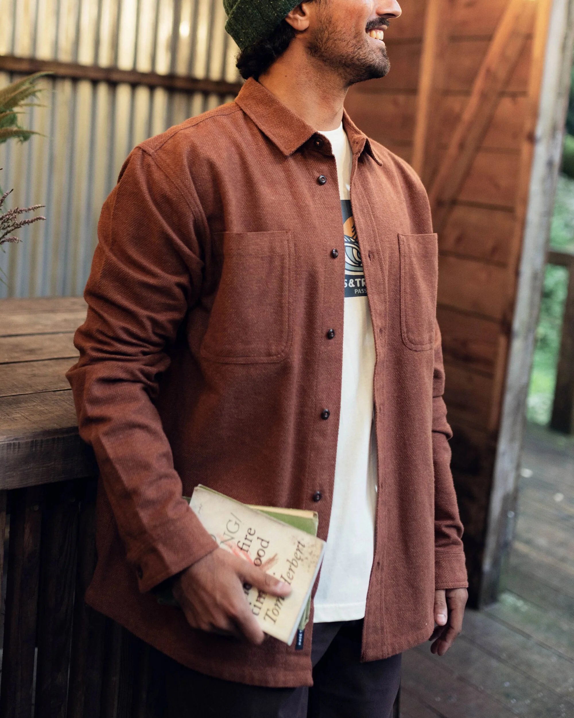 Backcountry Flannel Shirt - Cappuccino/Dusty Ochre - Image 3