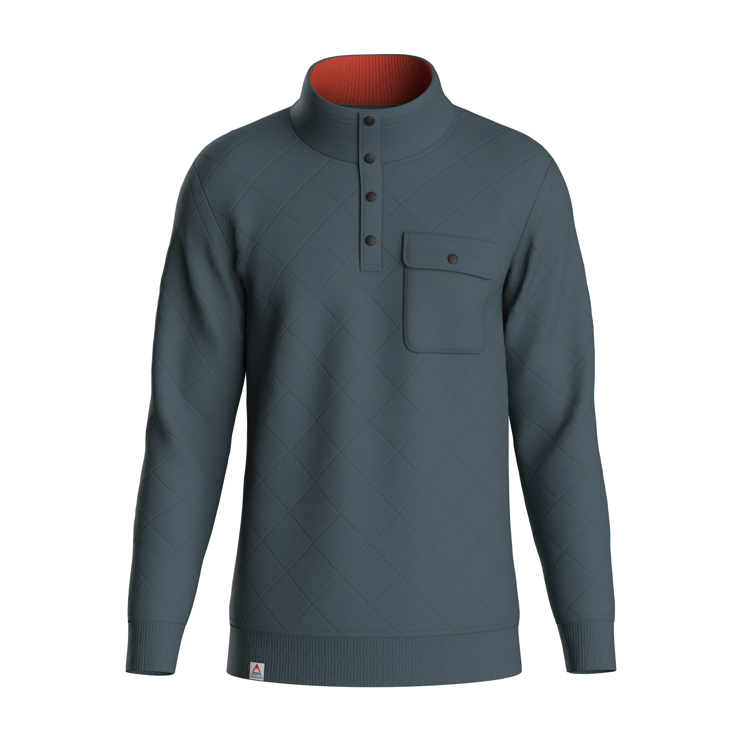 Bark Quilted Popper Up Sweatshirt - Charcoal - Image 10