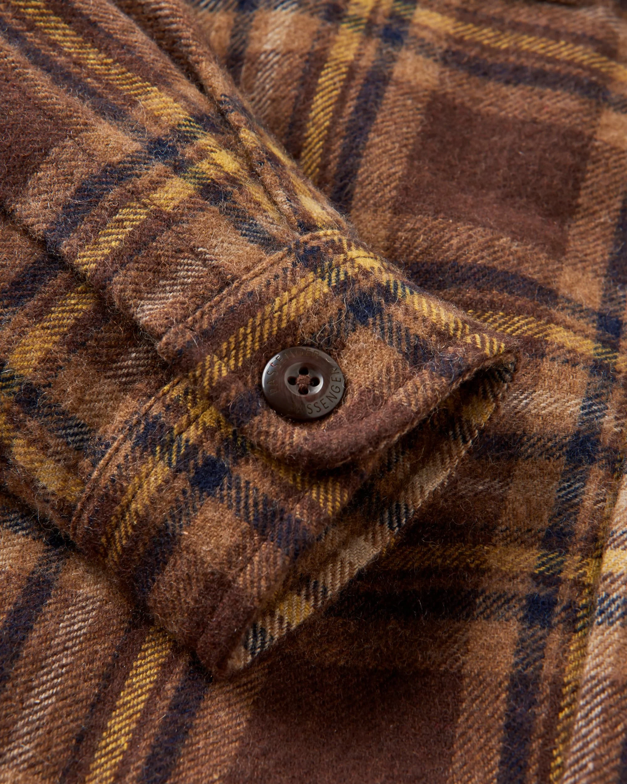 Barren Overshirt - Brown/Mustard Check - Image 5