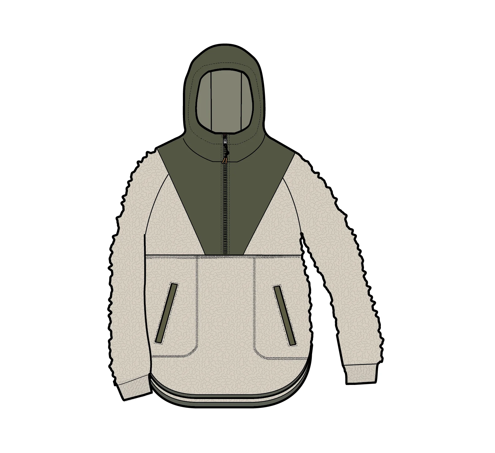 Beaumont Sherpa Hooded Fleece - Vintage White - Image 8