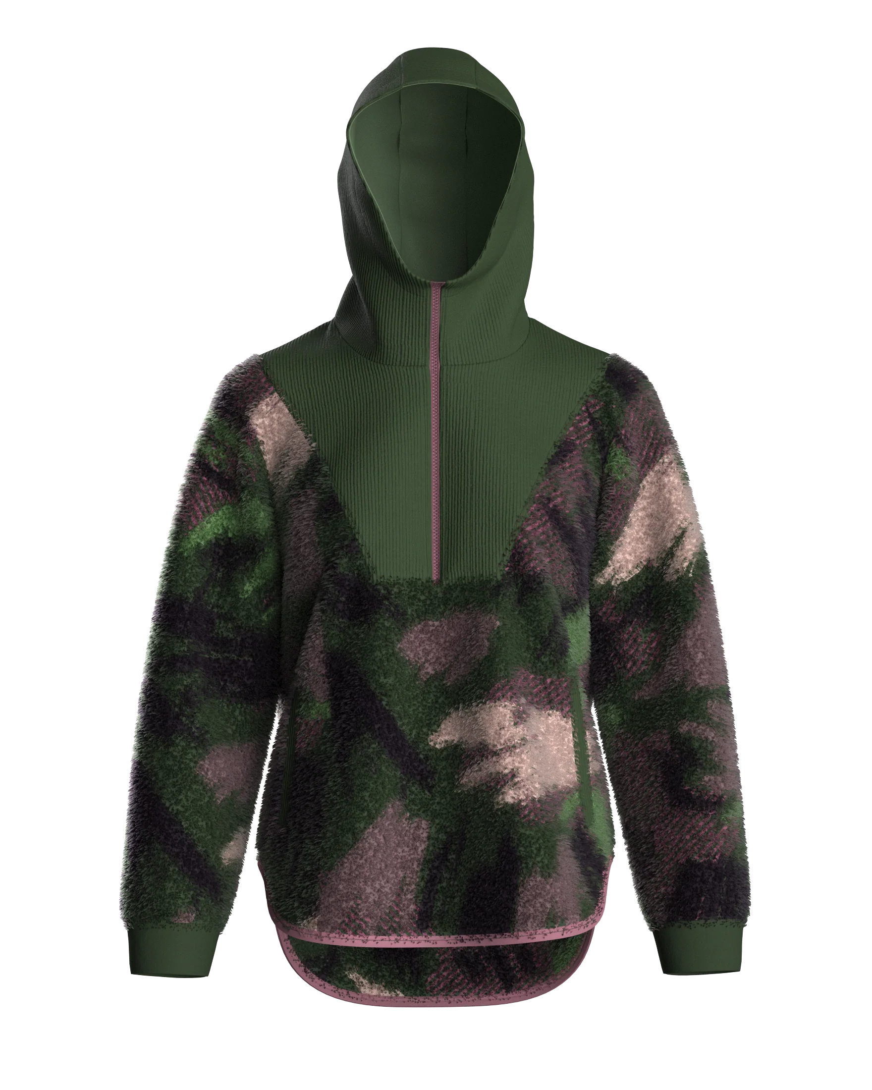 Beaumont Sherpa Hooded Fleece - Abstract Mountain Fir Tree - Image 8