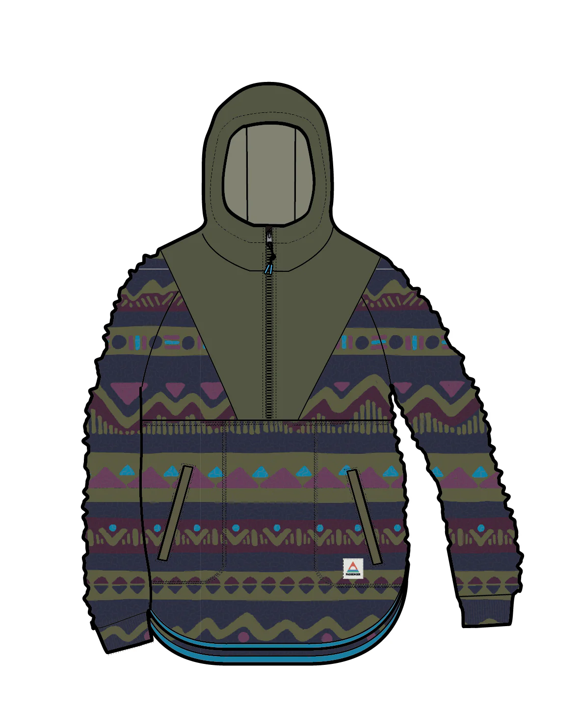 Beaumont Sherpa Hooded Fleece - Mountain Geo Multi - Image 10