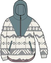 Beaumont Sherpa Hooded Fleece - Mountain Geo Vintage White - Image 11