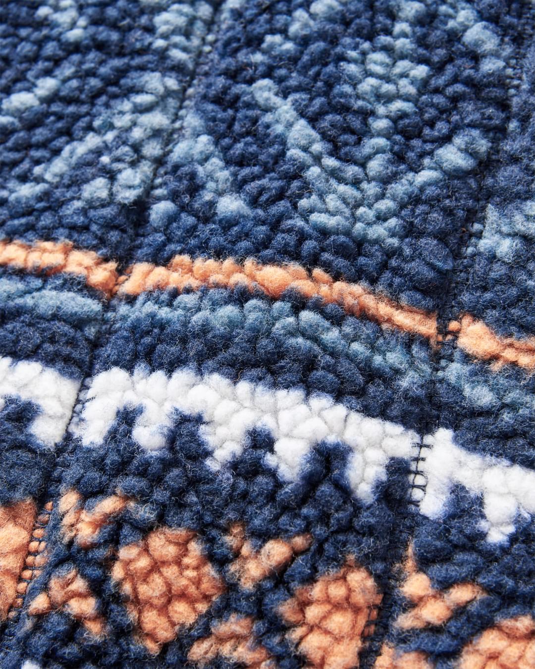 Beaumont Sherpa Hooded Fleece - Homespun Stripe Navy - Image 6