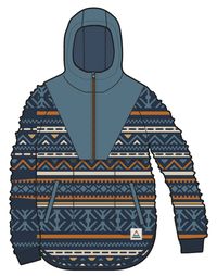 Beaumont Sherpa Hooded Fleece - Homespun Stripe Navy - Image 8