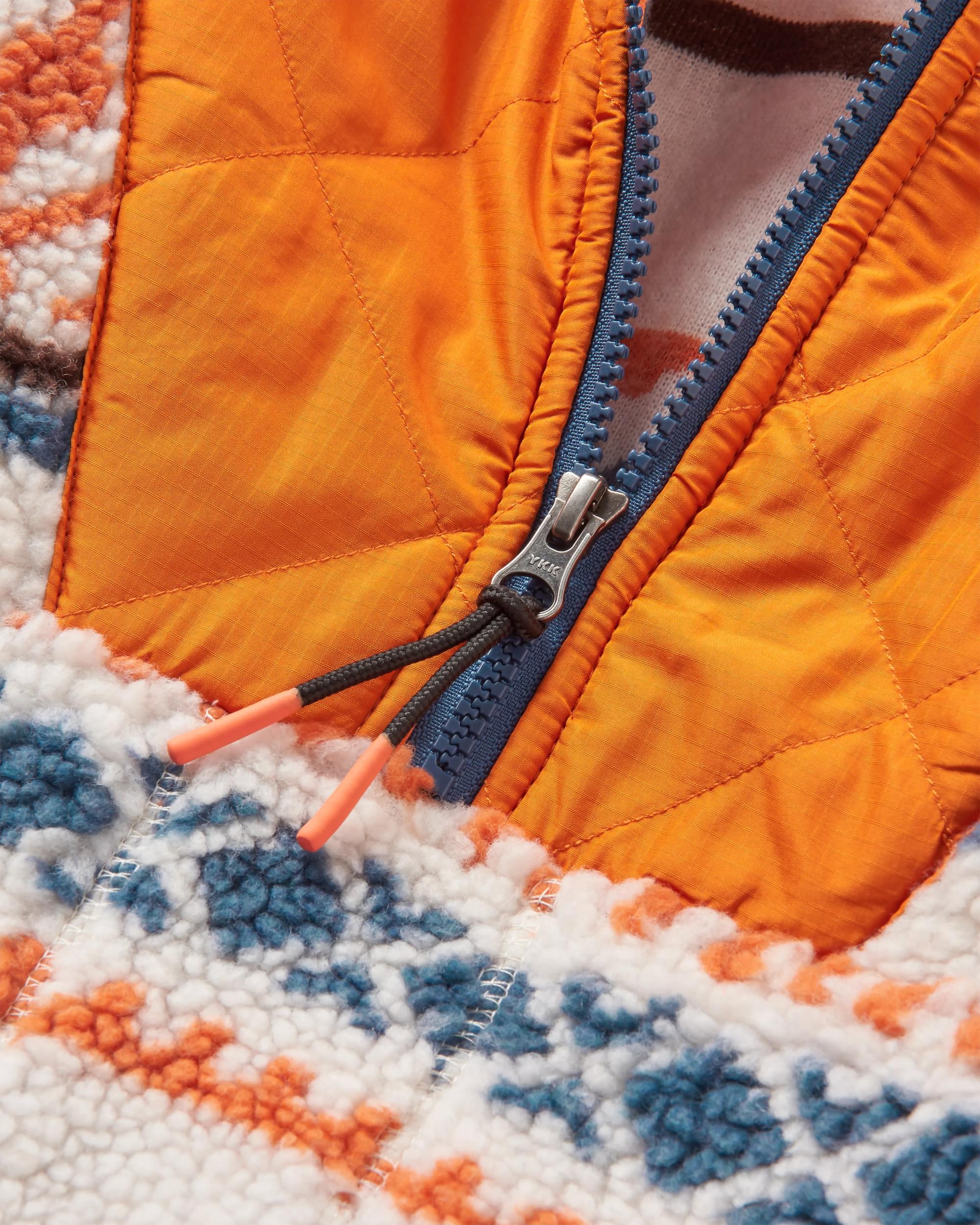 Beaumont Sherpa Hooded Fleece - Homespun Stripe Sunrise Orange - Image 10
