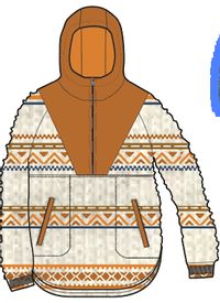 Beaumont Sherpa Hooded Fleece - Homespun Stripe Sunrise Orange - Image 13