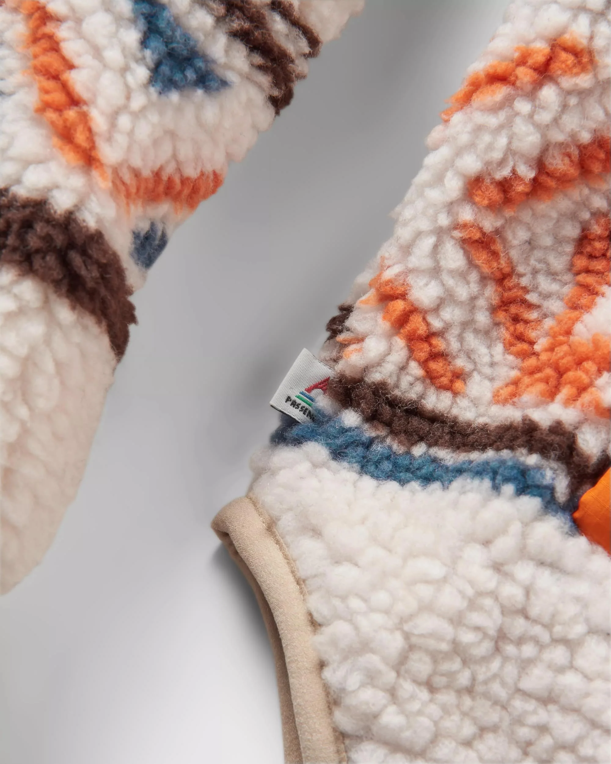 Beaumont Sherpa Hooded Fleece - Homespun Stripe Sunrise Orange - Image 9