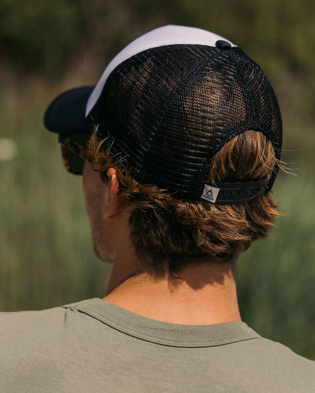 Beechey Snapback Trucker Cap - Black/ White - Image 5