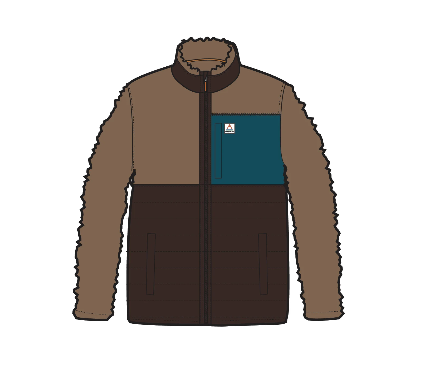 Born Explorer Polar-Lined Sherpa Fleece - Caramel/Espresso - Image 5