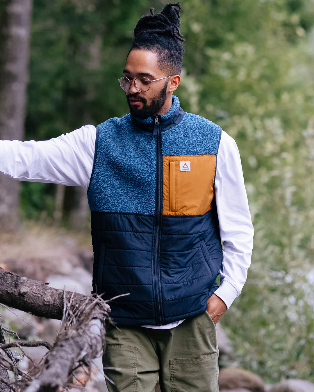 Born Explorer Polar-Lined Sherpa Vest - Blue Steel - Image 2
