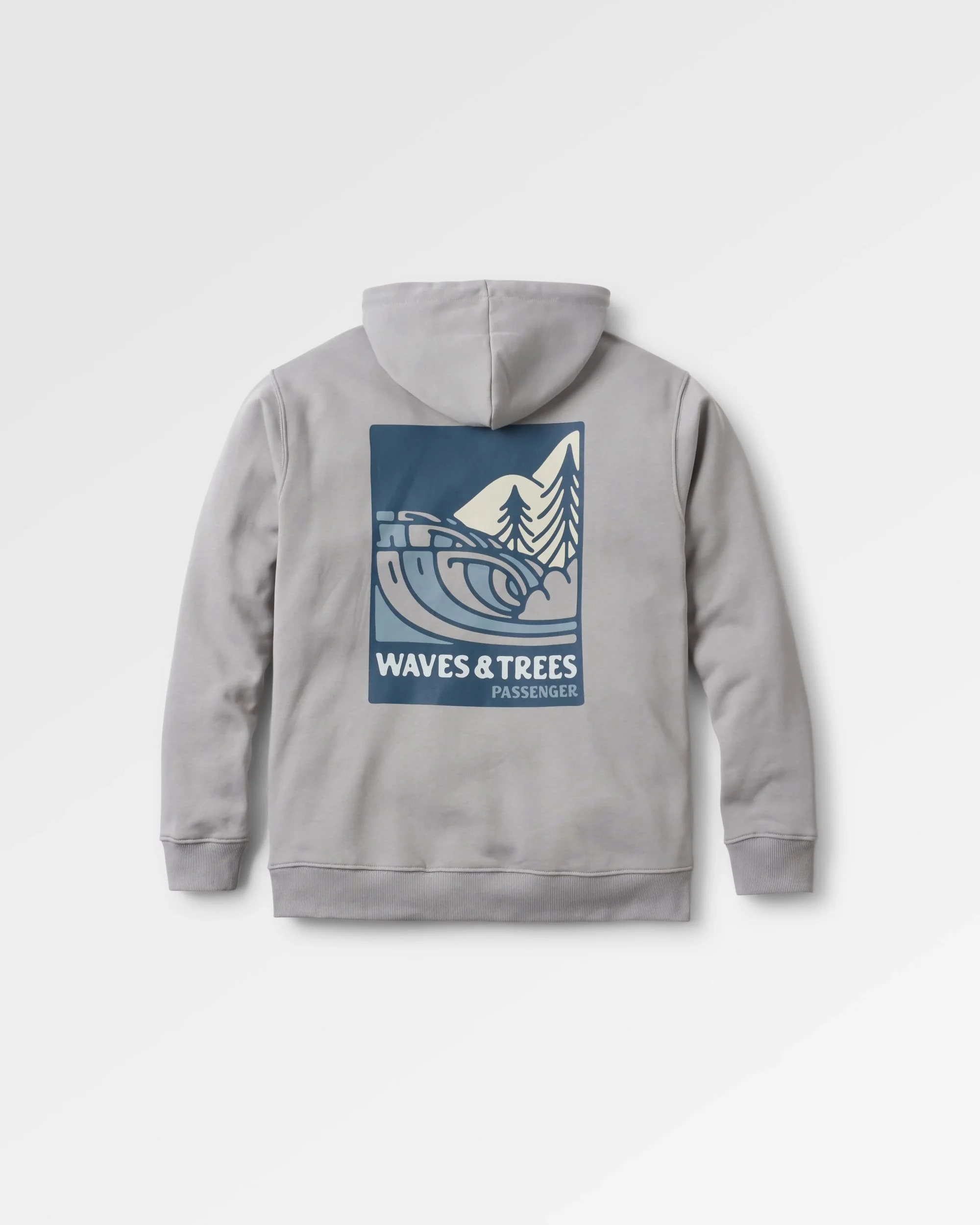 Waves & Trees Organic Cotton Hoodie - Steel Grey - Image 3