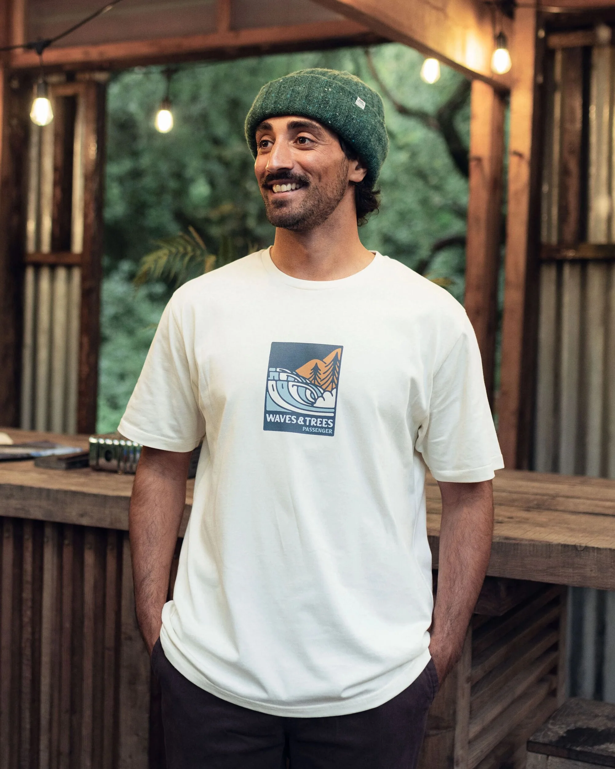 Waves & Trees Organic Cotton T-Shirt - Birch - Image 3