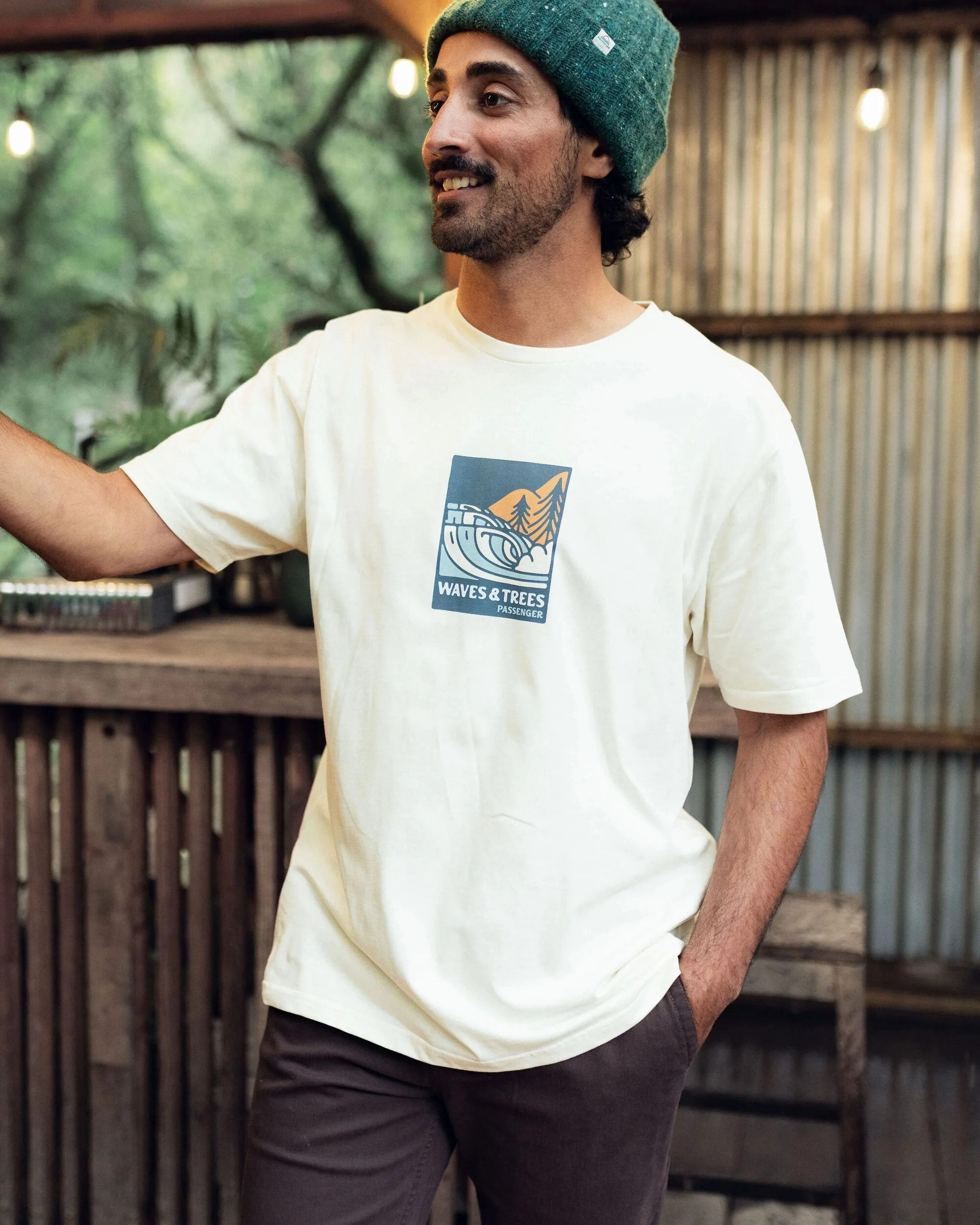 Waves & Trees Organic Cotton T-Shirt - Birch - Image 4