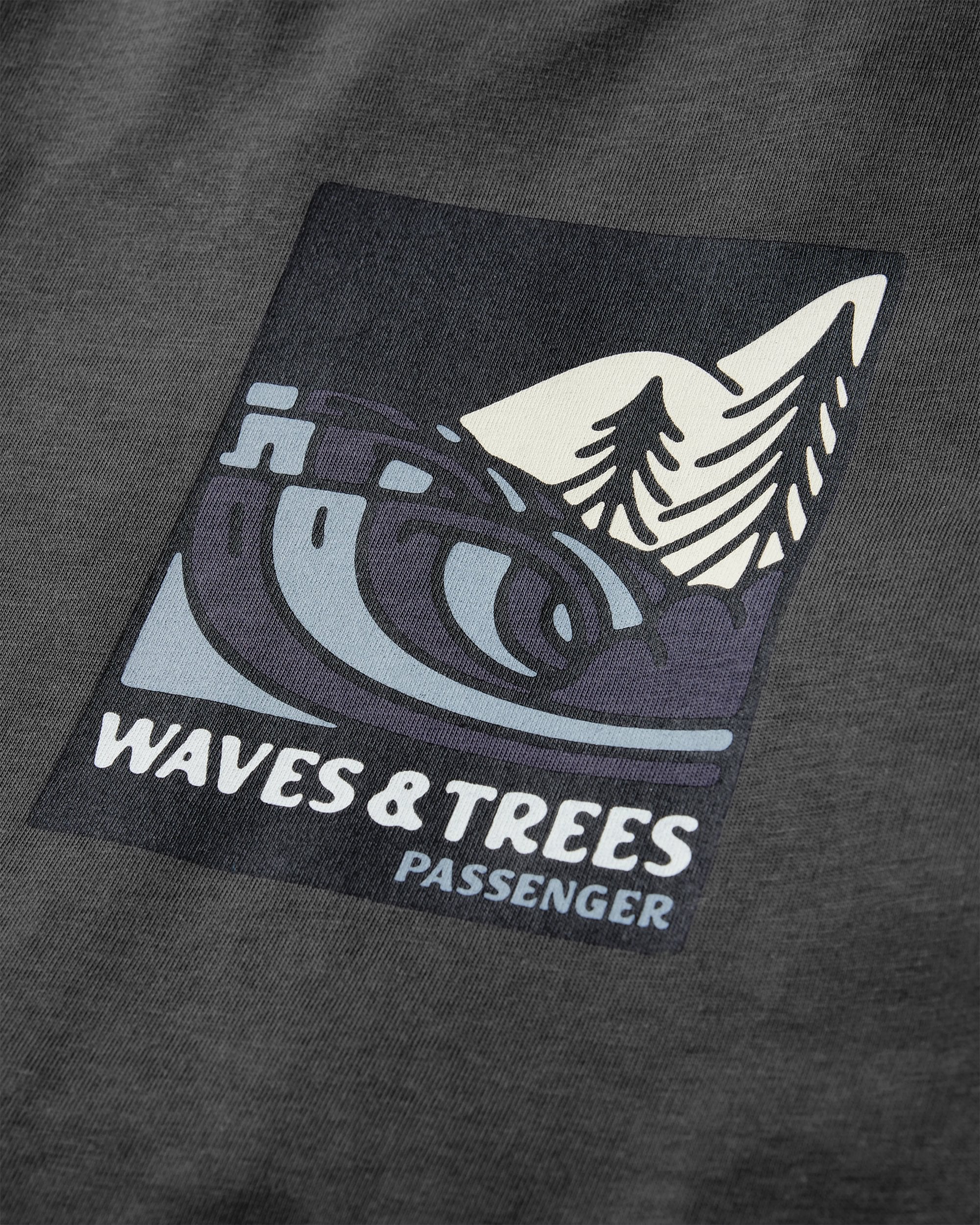Waves & Trees Organic Cotton T-Shirt - Charcoal - Image 5