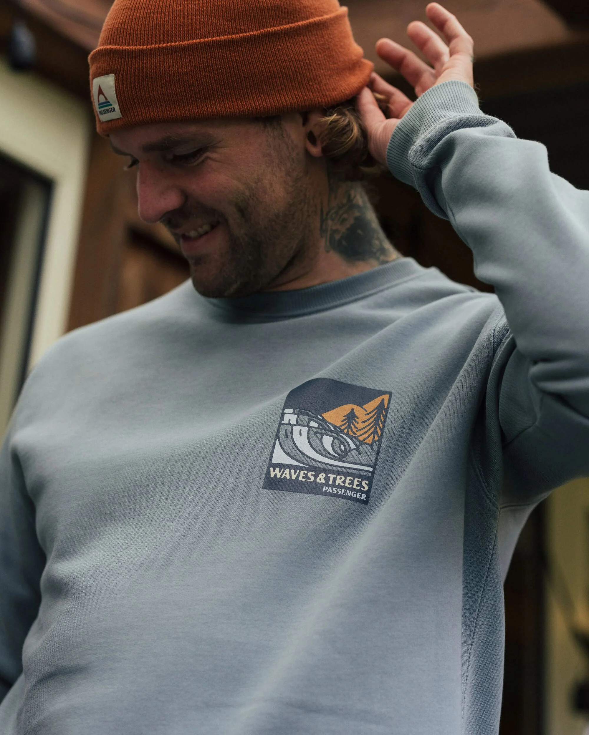 Waves & Trees Organic Cotton Sweatshirt - Stormy Sea - Image 4