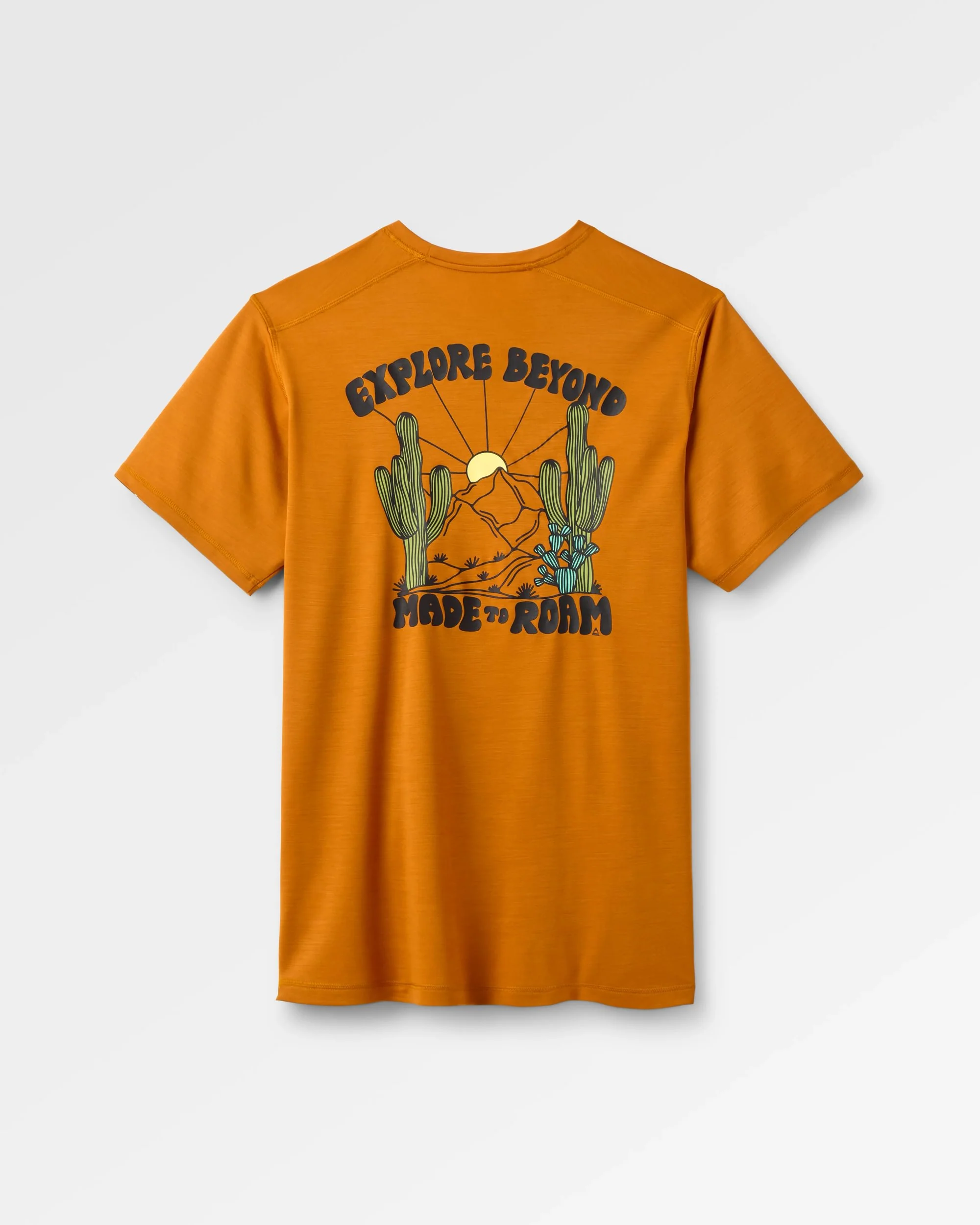 Camp Lost Lightweight Merino Blend T-Shirt - Retro Orange - Image 2